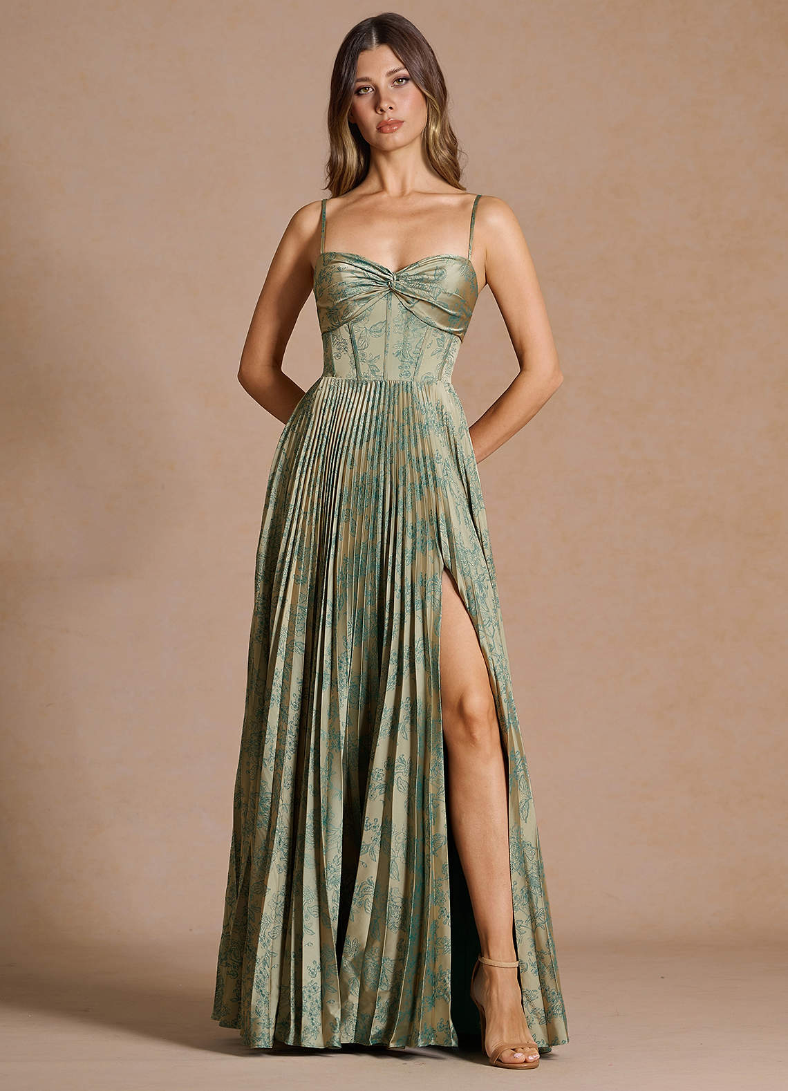 Vestido Platino Verde Azulado Largo Vesper image2