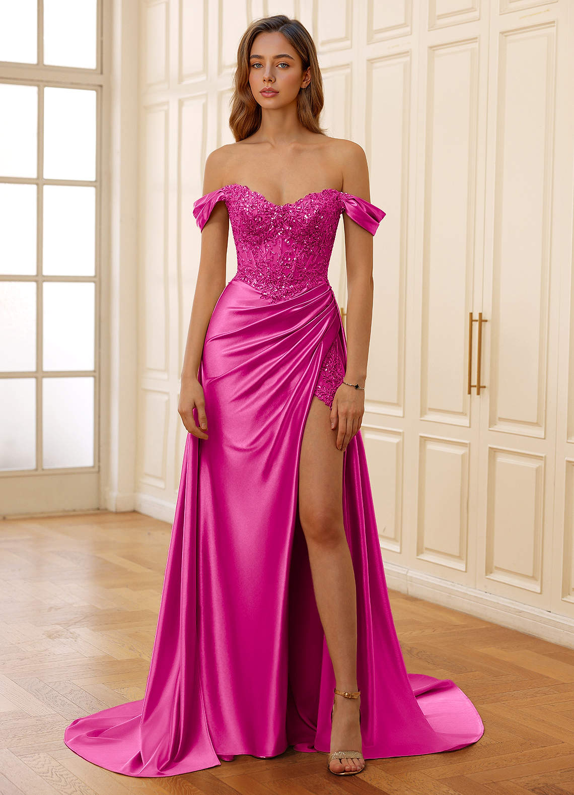 magenta lace dress Azazie Plus Size 2026 Corset Lace Up Mermaid Prom Dress Magenta Gown