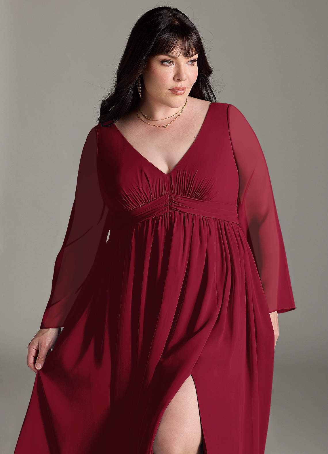 Azazie Teton Ready to Ship Burgundy Maternity Bridesmaid Dresses | Azazie UK