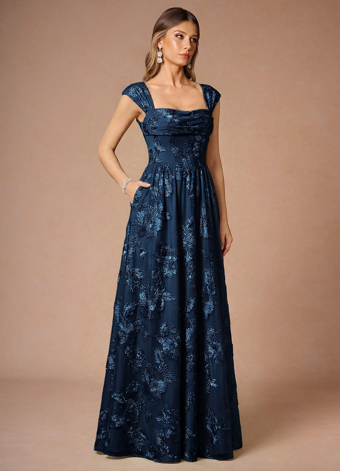 Hazel Navy Maxi Dress Ready to Ship | Azazie