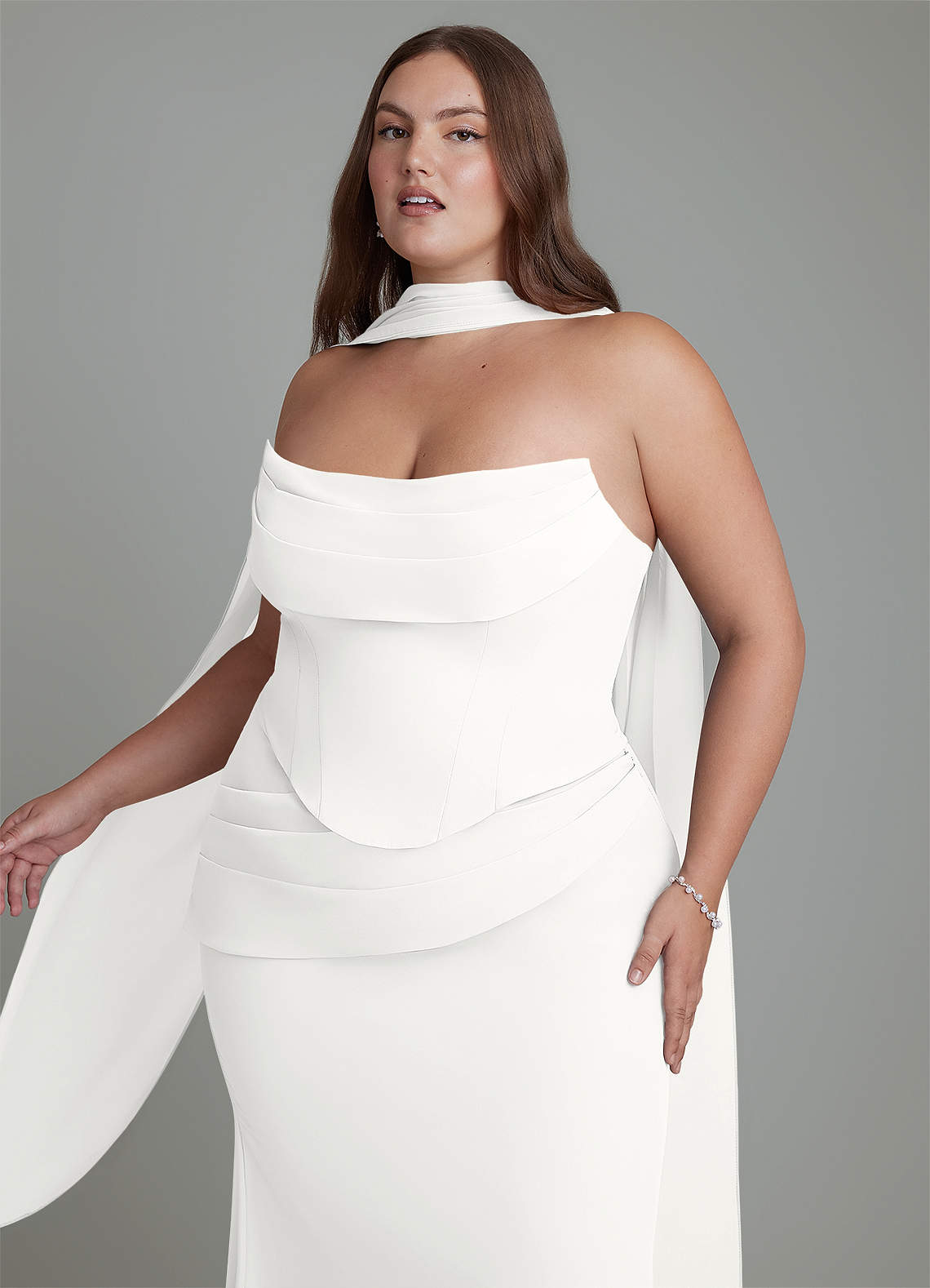 Azazie Plus Size Mermaid Cowl Neck Floor-Length Chiffon Bridesmaid Dresses