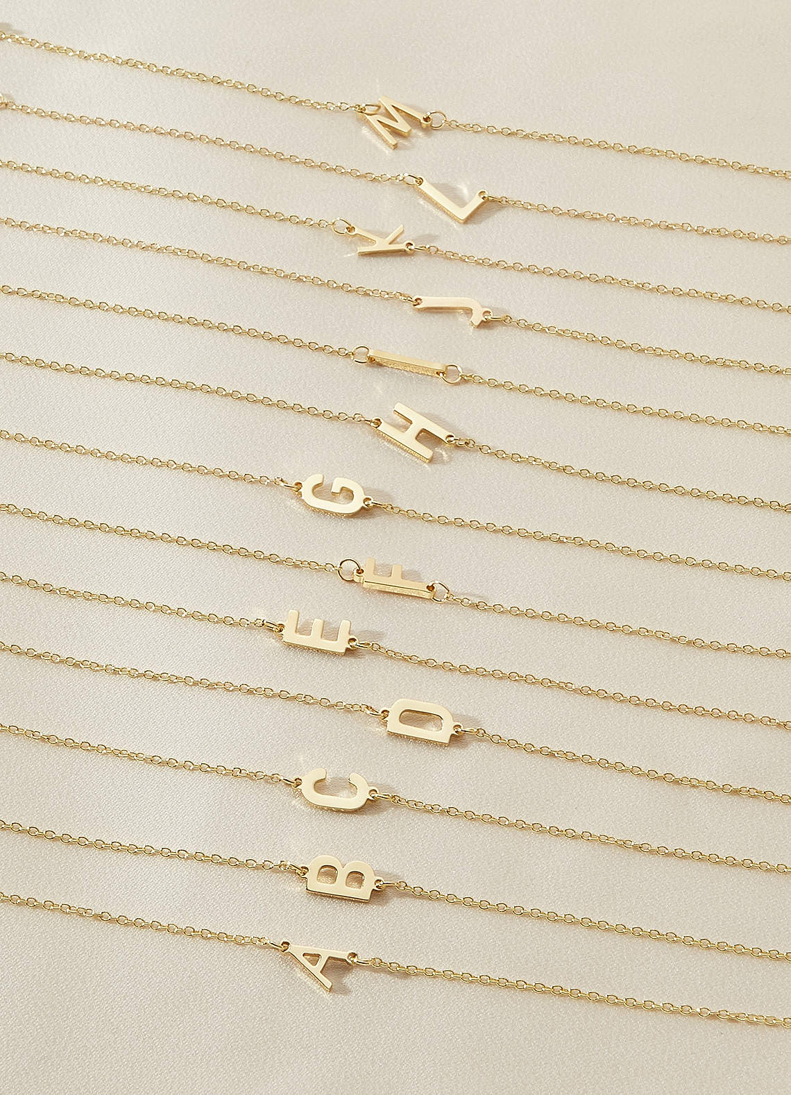 front 3-Piece Initial Letter Stackable Bracelet Set