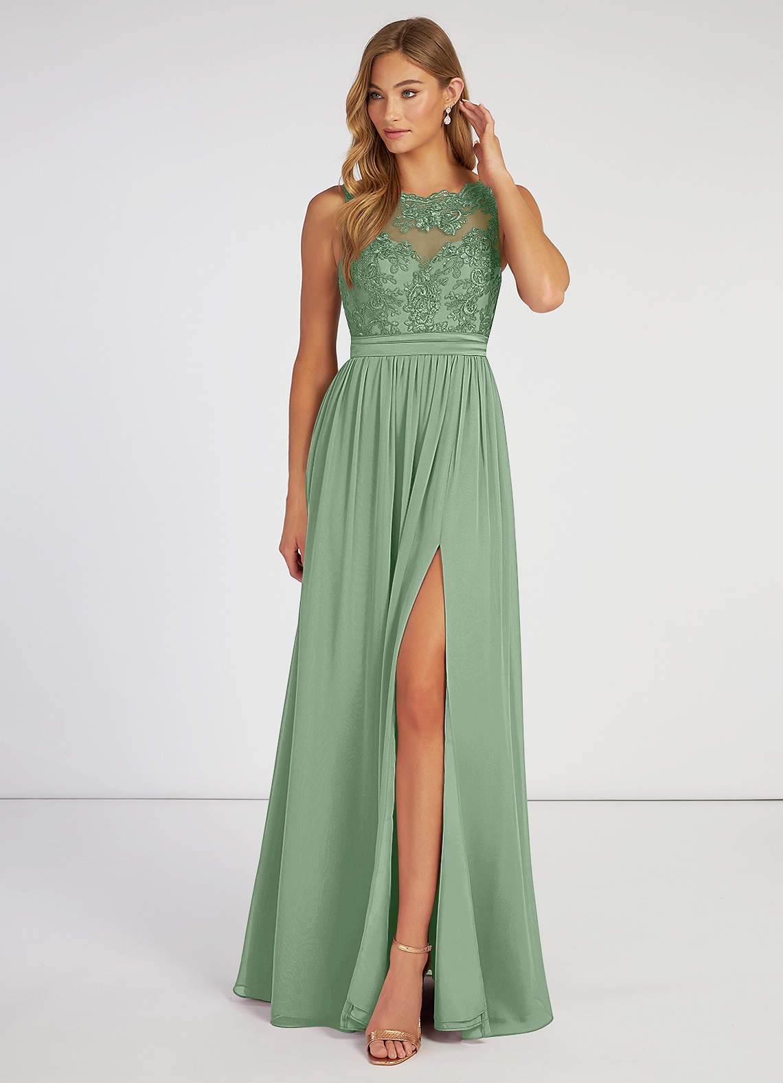 A-Line Lace V Neck Spaghetti Strap Wedding Dresses with Sheer Bodice Soft Tulle Skirt and Chapel Train