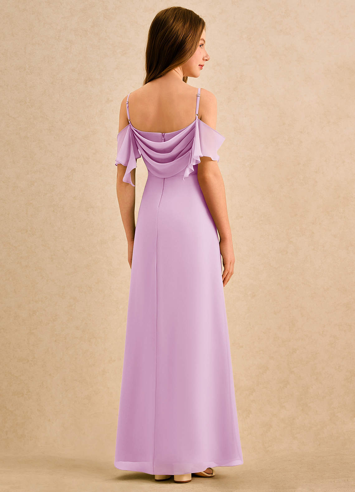 Azazie Pippy Girls Formal Sukienki dla dziewczynek sypiących kwiaty Linia A Dekolt w kształcie serca Szyfon Długość podłogi Sukienka image5
