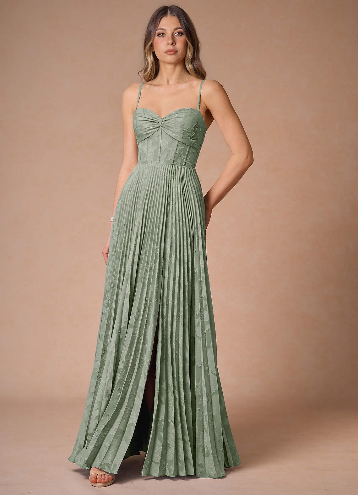 azazie pleated maxi dress Styla Frosted Lilac Pleated Maxi Dress