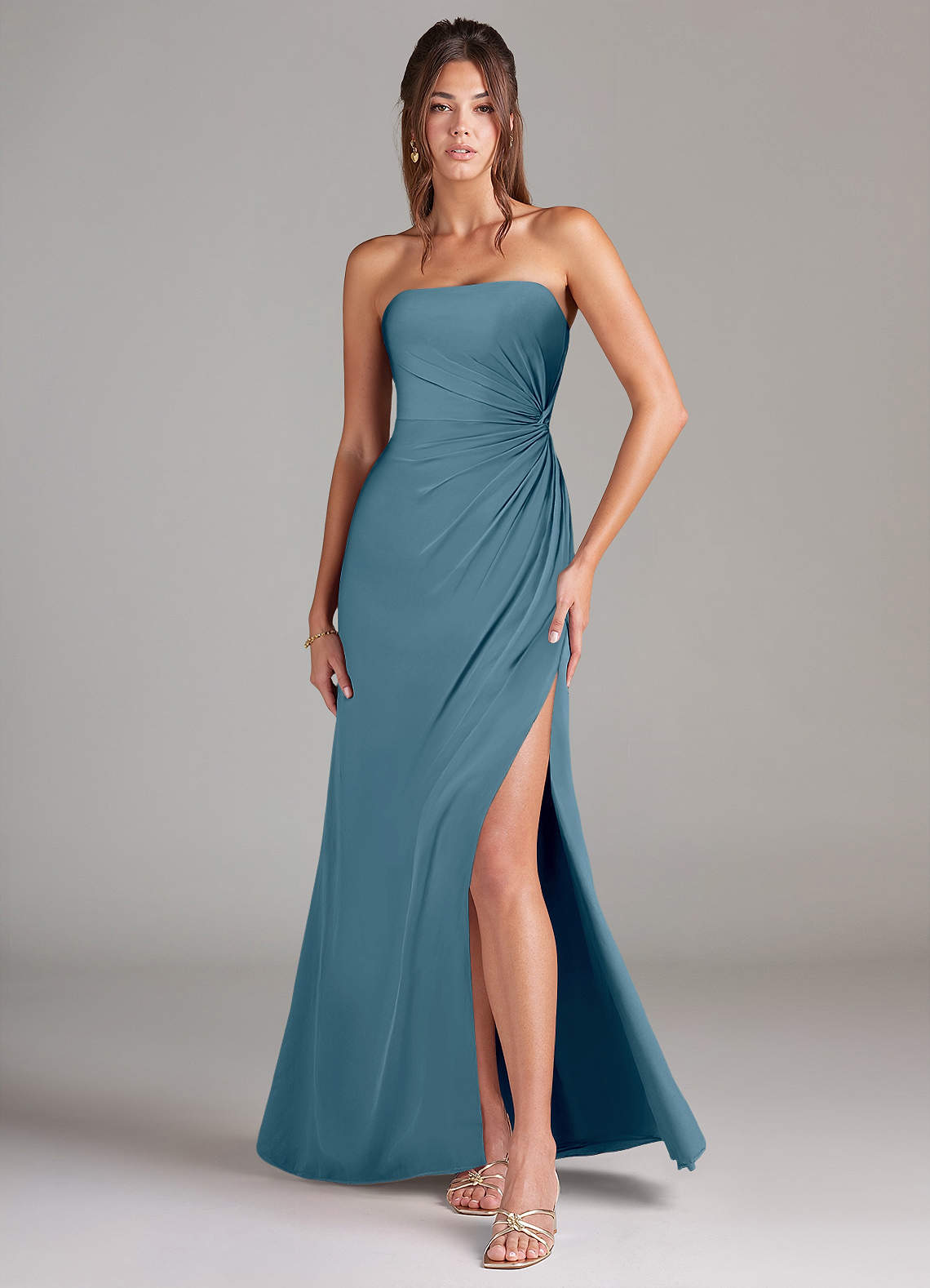Azazie Aliani Bridesmaid Dresses Bermuda Sheath Strapless Chiffon Convertible Dress image1
