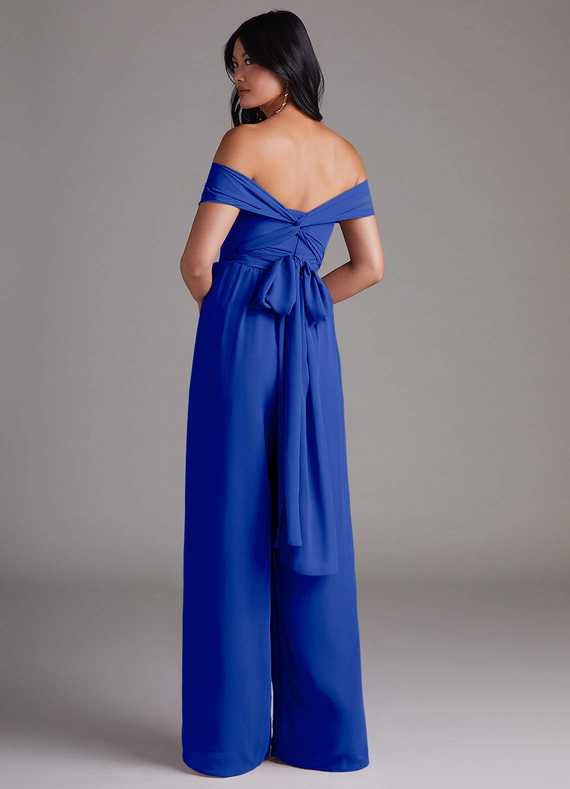 Fashion Color-Block Off-The-Shoulder Backless Long Jumpsuits Fashion Color-Block Off-The-Shoulder Backless Long Jumpsuits
