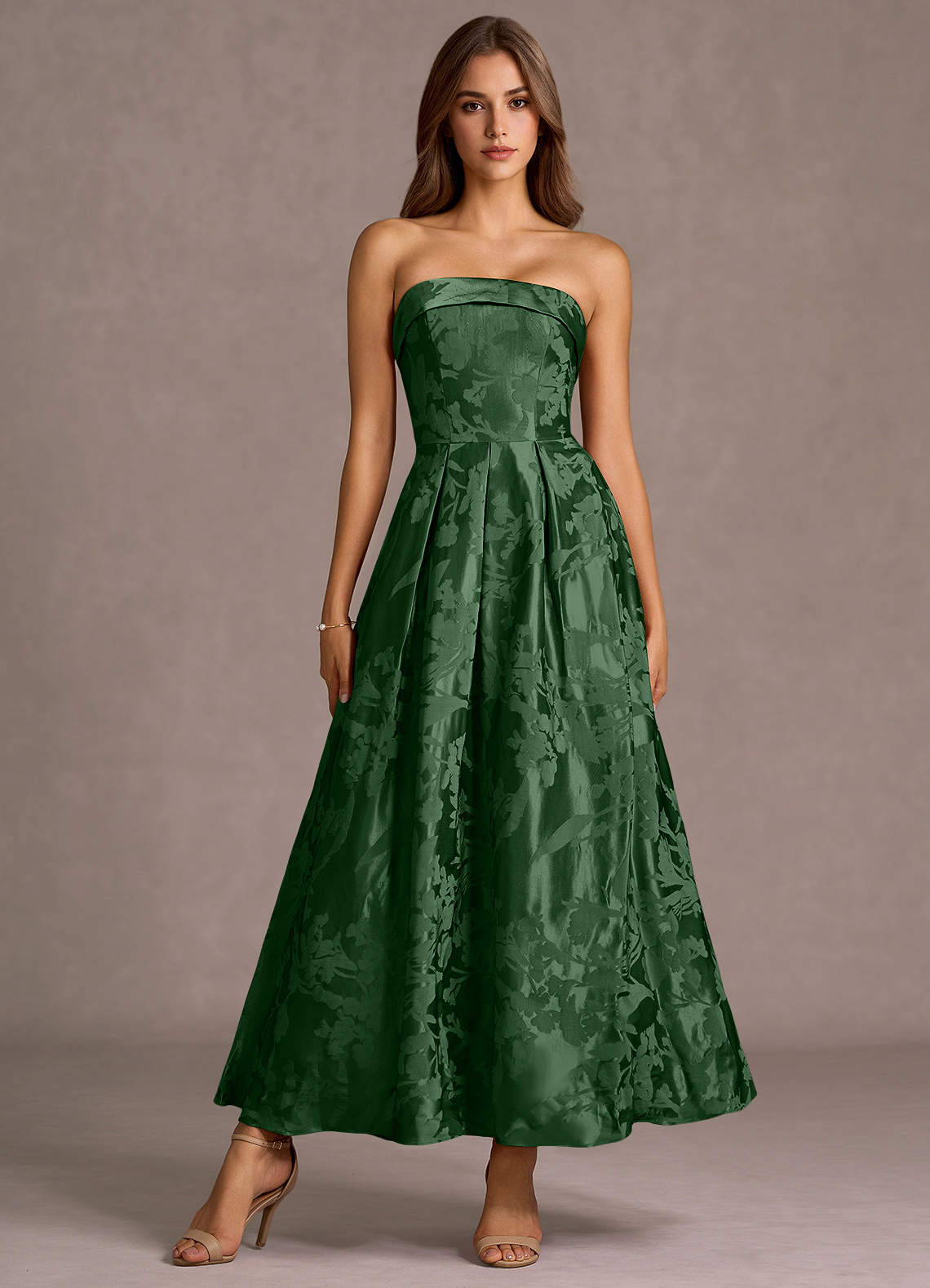 Vestido Verde Cazador Largo Kahlia image1