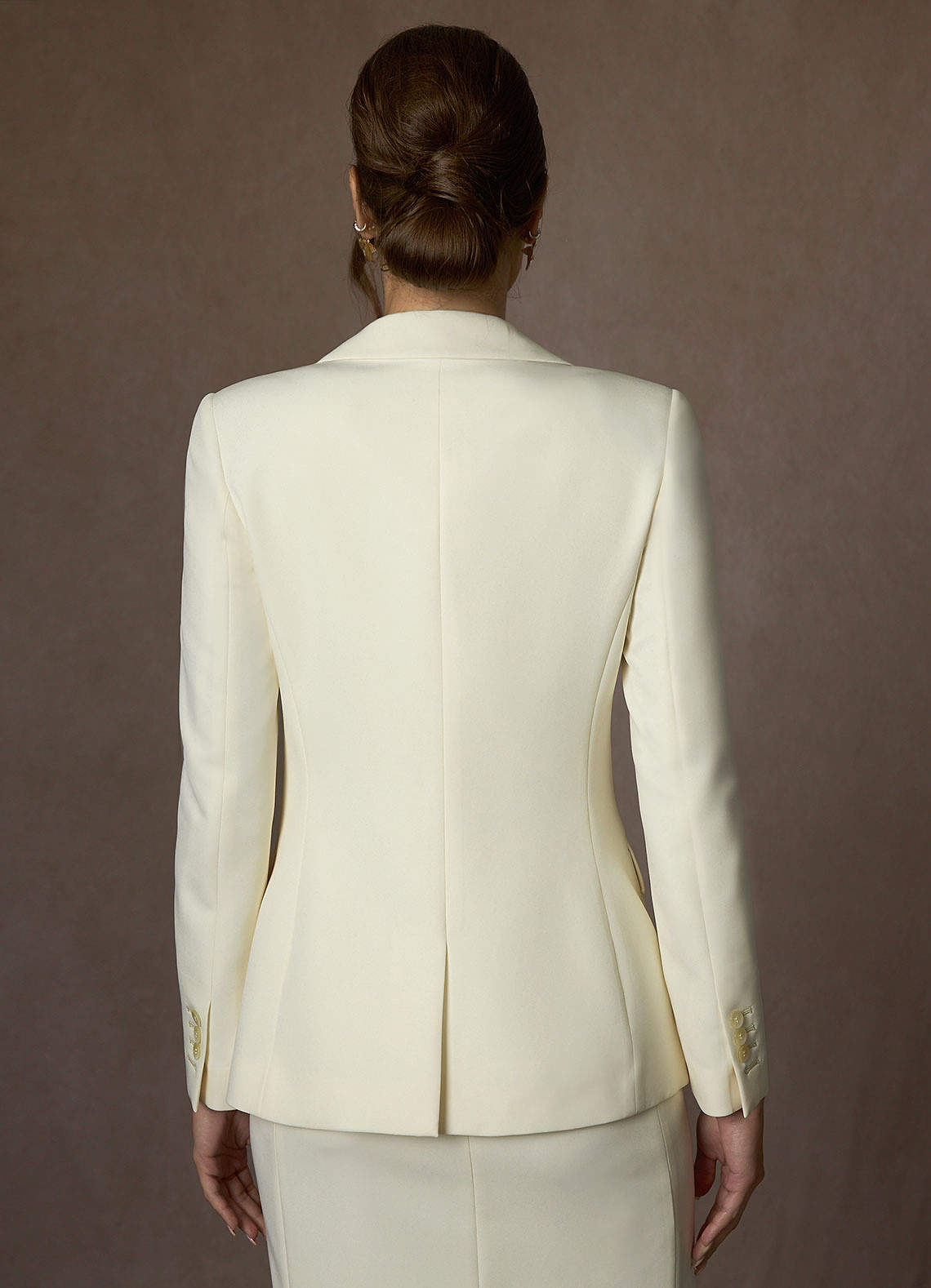 front Charlotte Ivory Refined Weave Jacket and Dress Suit Set
