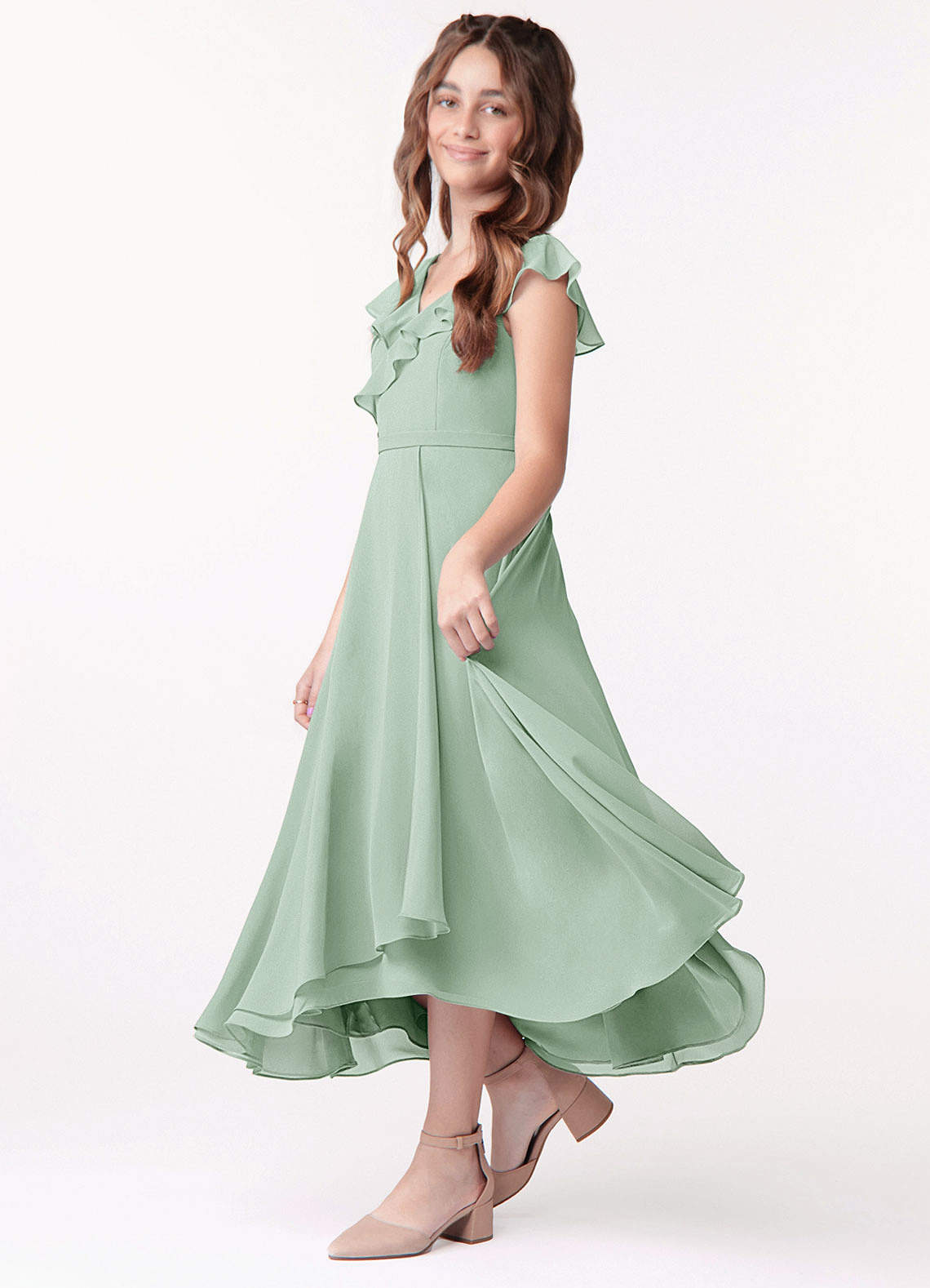 junior bridesmaid dresses tea length Azazie Posie Embroidery:Applique Riti Dress | Coastal Princess Seams Featuring a flattering V