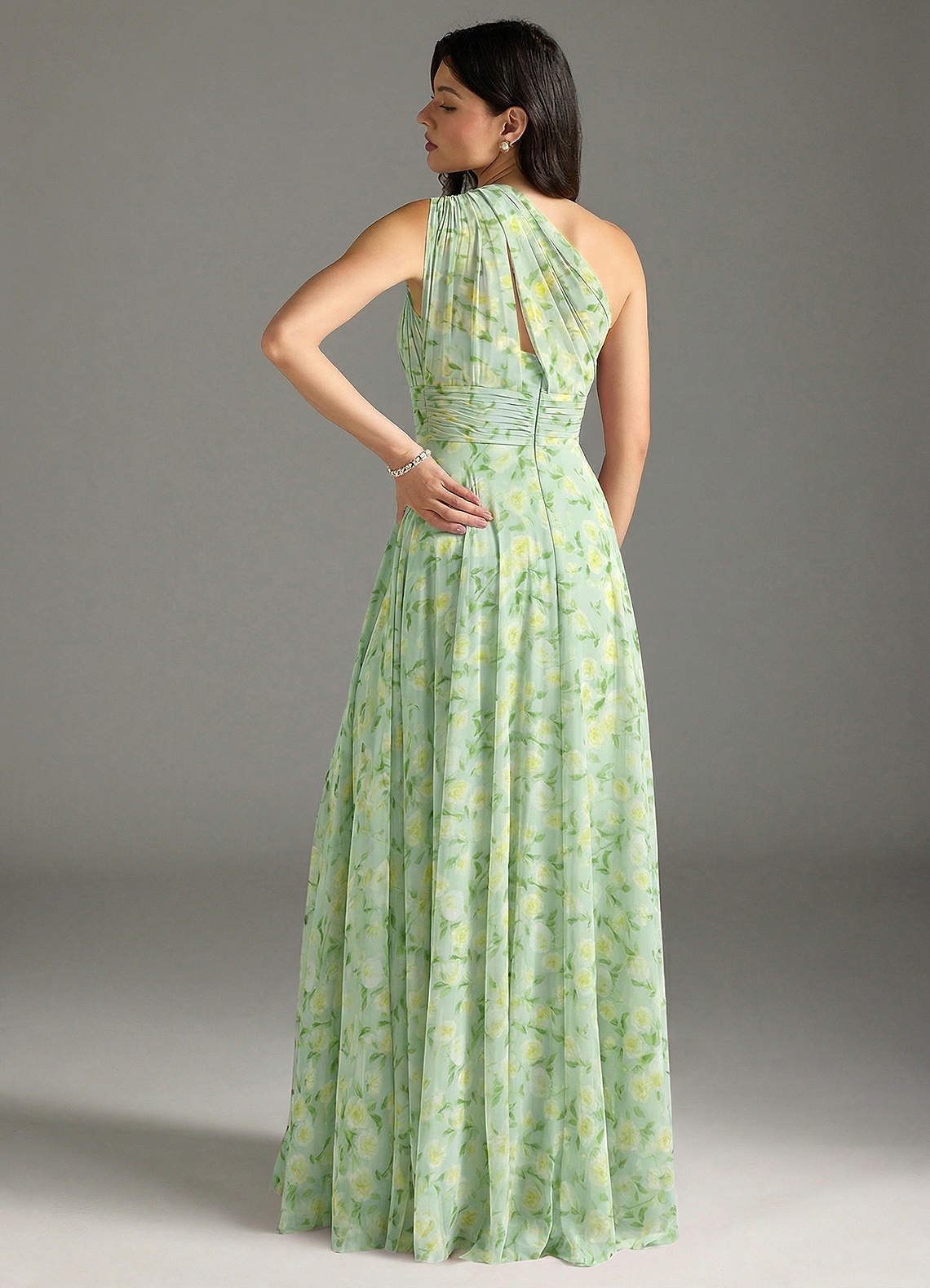 Azazie Charlize Sage Dreamy Floral Chiffon Bridesmaid Dresses | Azazie DE