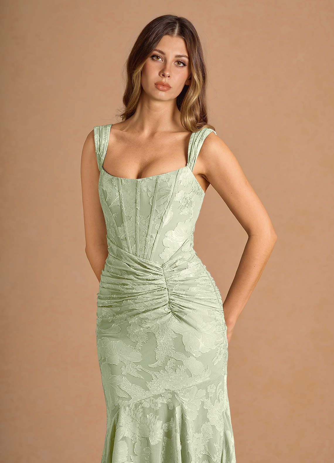 Tiana Light Green Maxi Dress Ready to Ship | Azazie