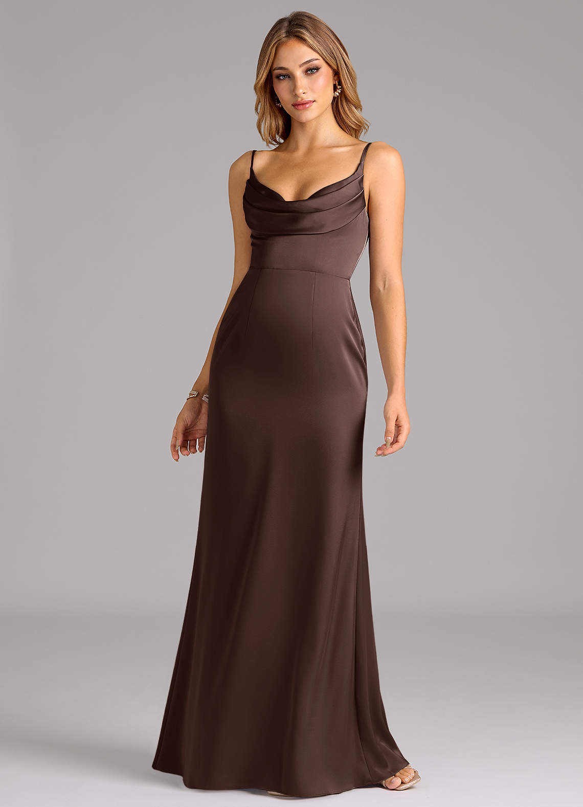 sweetheart neck bridesmaid dresses Duntery Bridesmaid Dress Sweetheart Neck Long Sleeves Soft Satin Slit Dress, Flamingo