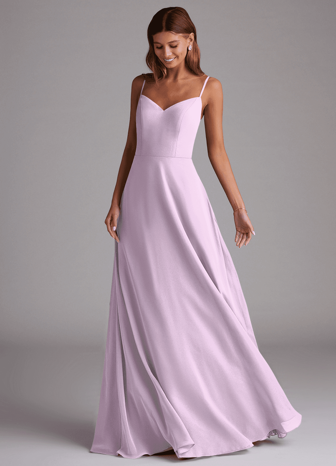 Azazie A-Line/Princess Off The Shoulder Floor-Length Chiffon Bridesmaid Dresses - frosted lilac