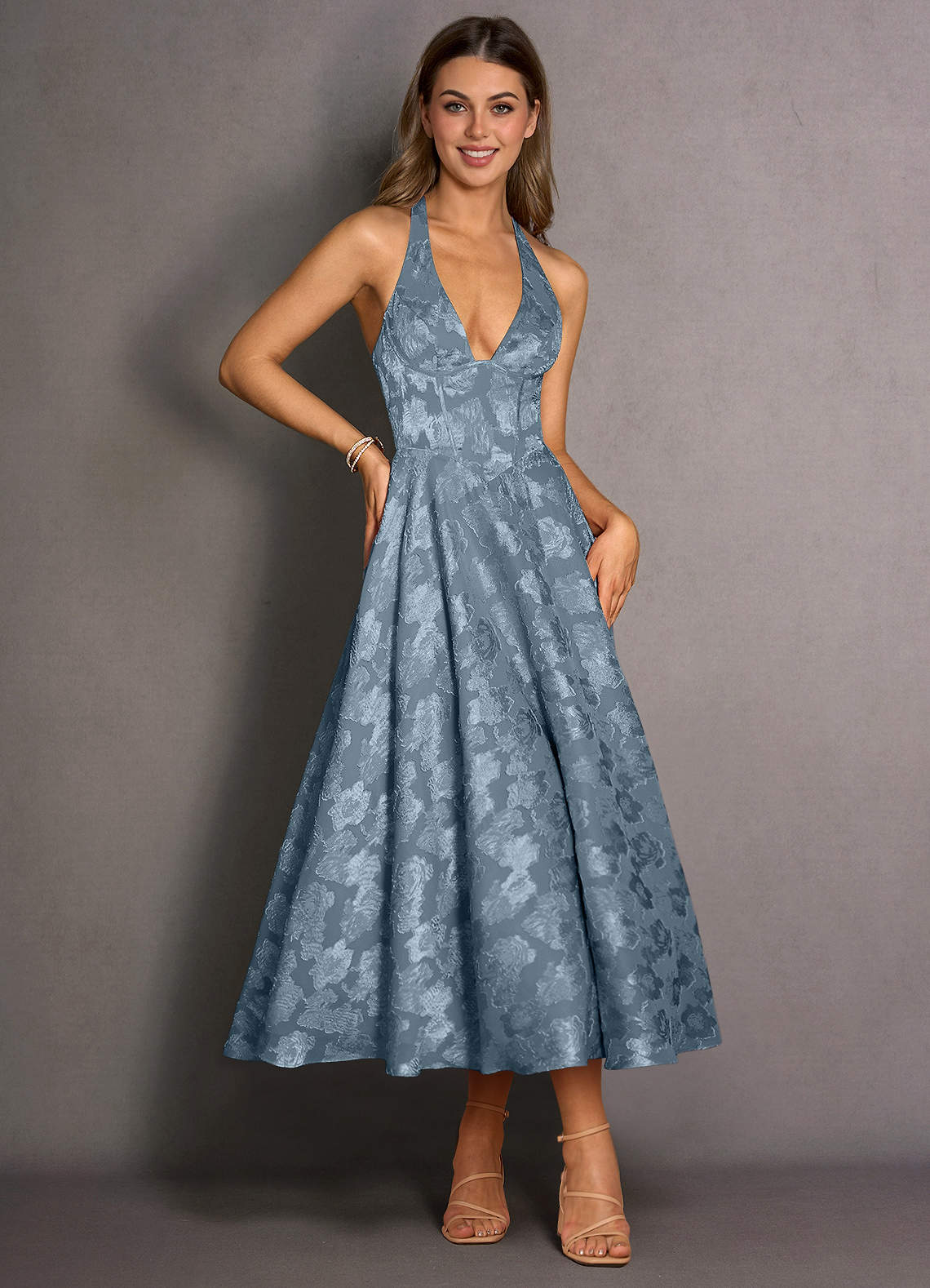 Isabeau Pölyinen Sininen Midi mekko image2