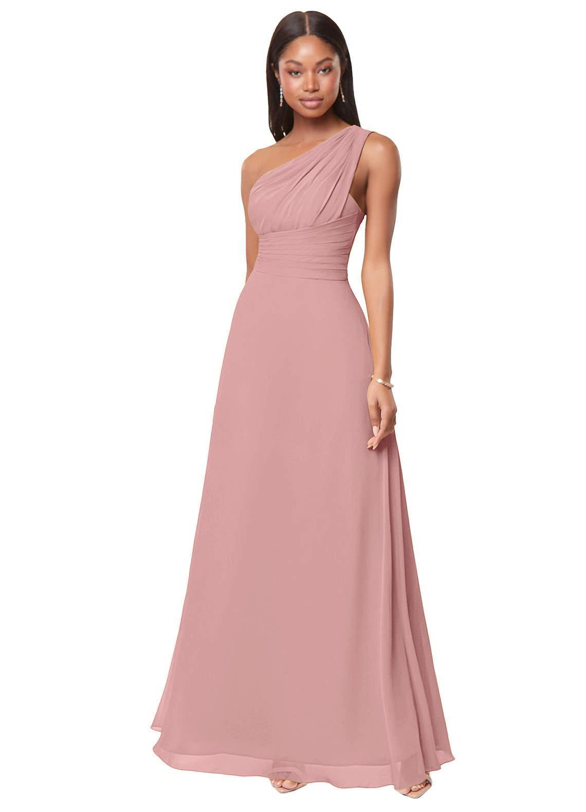 Azazie Ashley Dusty Rose Chiffon Bridesmaid Dresses | Azazie