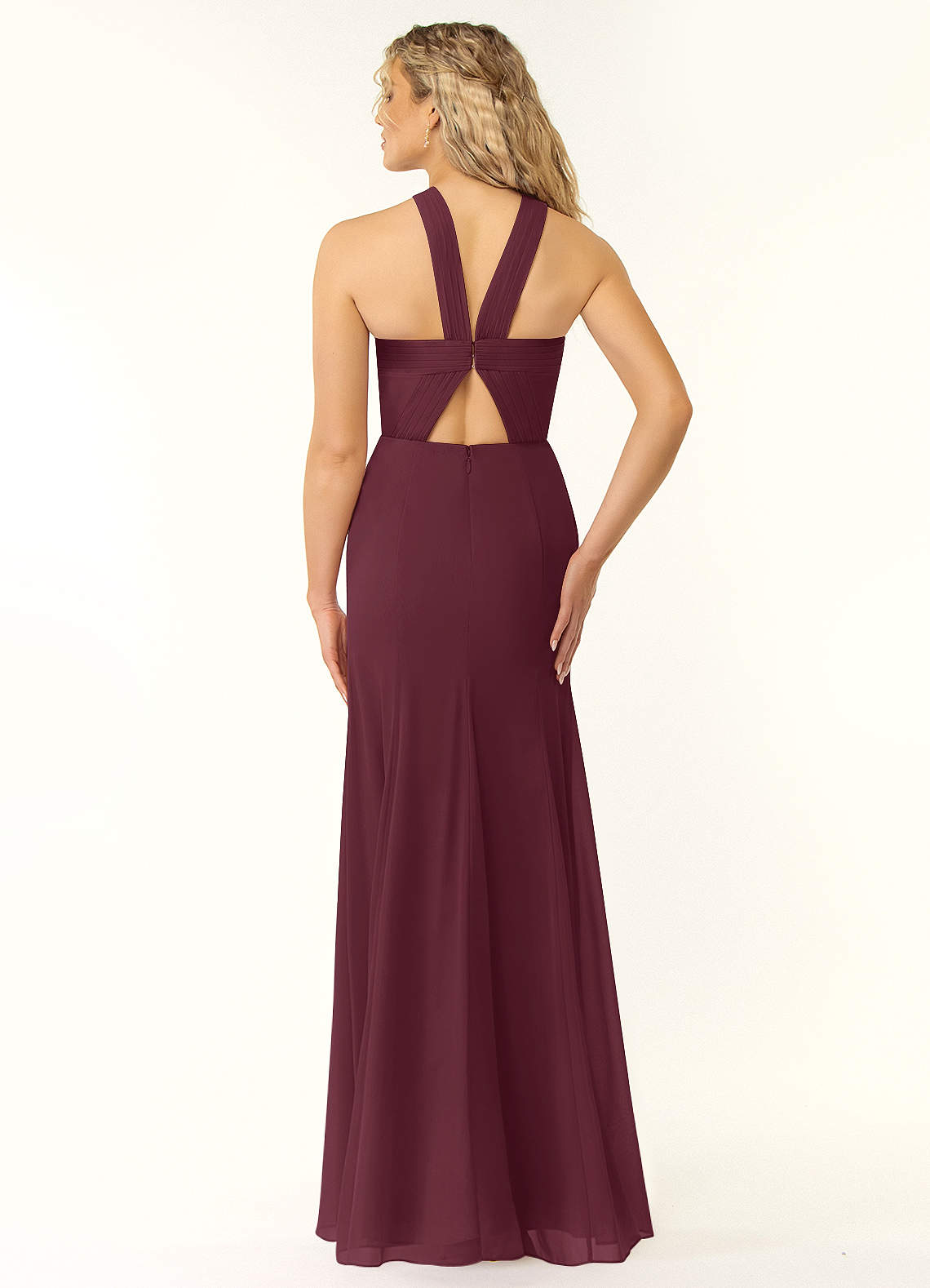 azazie rue bridesmaid dress Ready to Ship Cabernet Chiffon Dresses azazie eucalyptus swatch