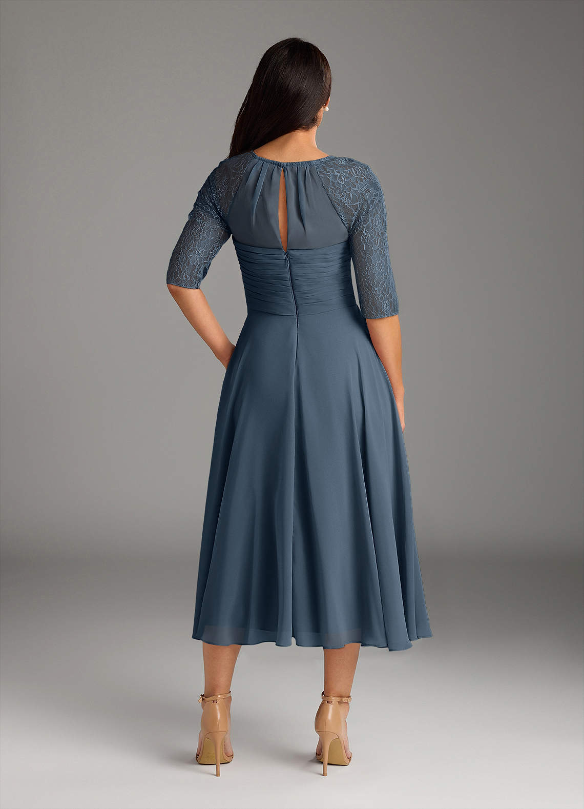 Azazie Dorothea Mother of the Bride Dresses Neptune A-Line Scoop lace Chiffon Dress image2