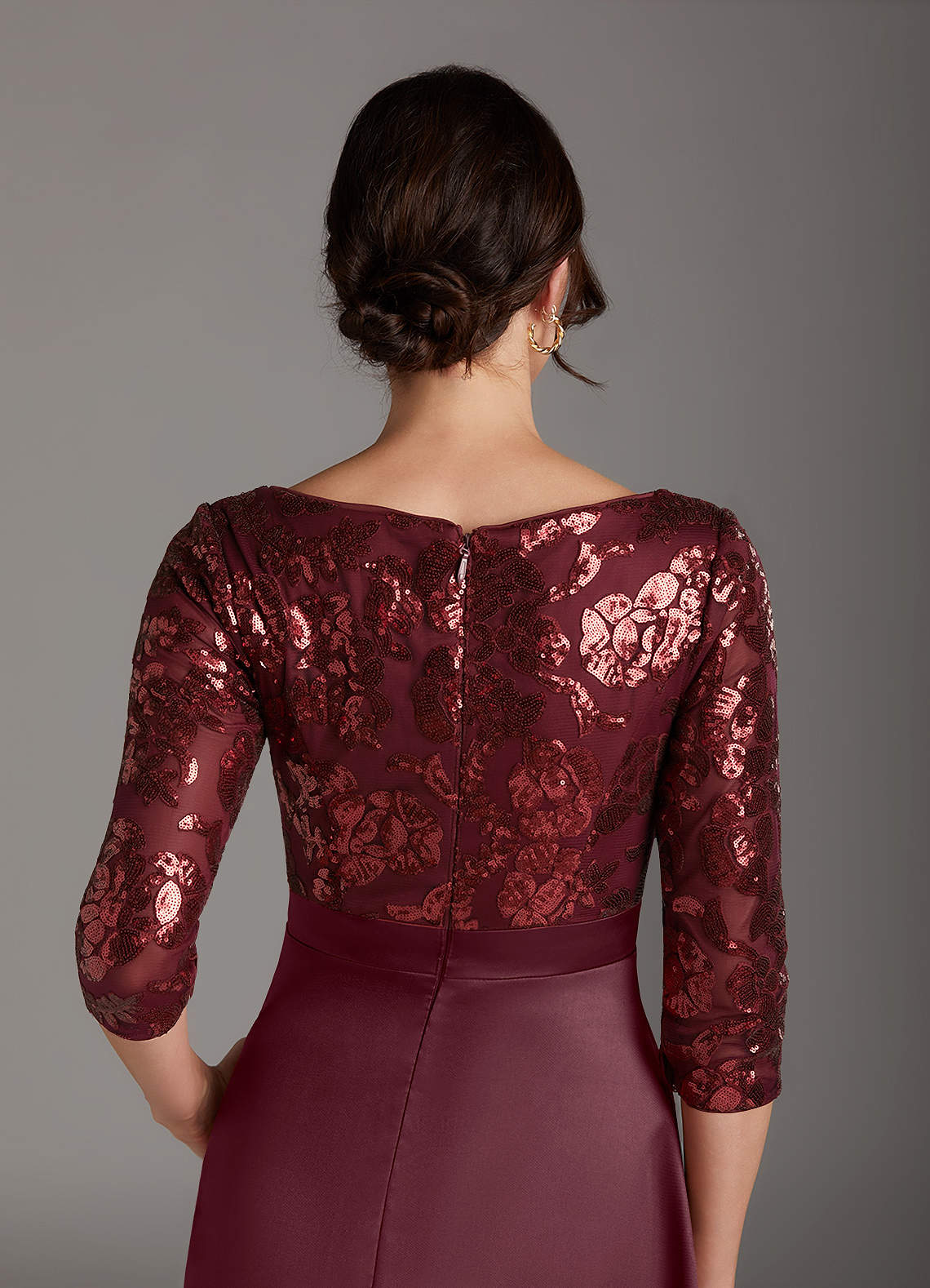 Azazie Carole Cabernet A-Line Sequins Dress | Azazie