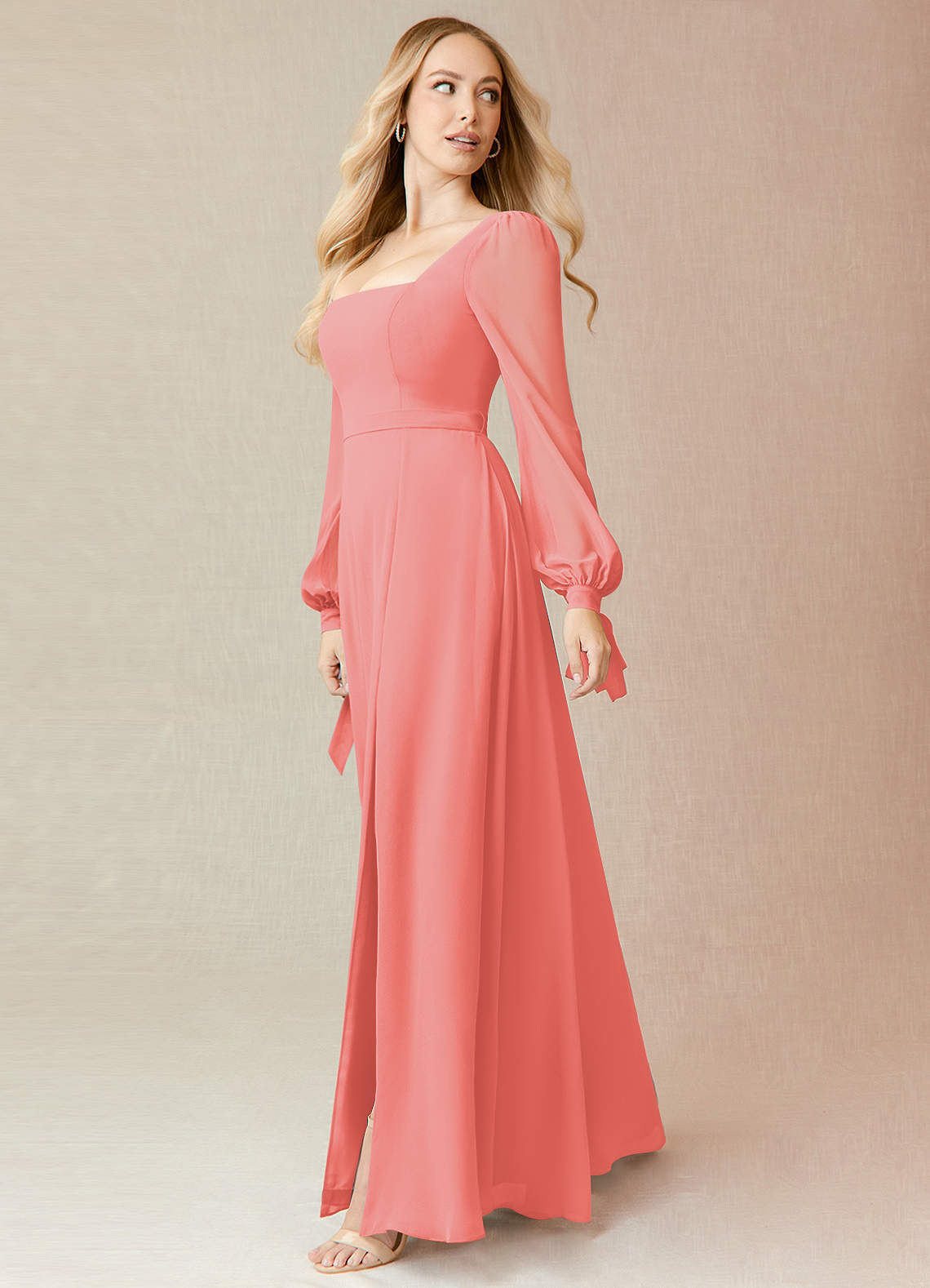 long sleeve coral bridesmaid dresses Coral Bridesmaid Dresses - Under $100, All Sizes