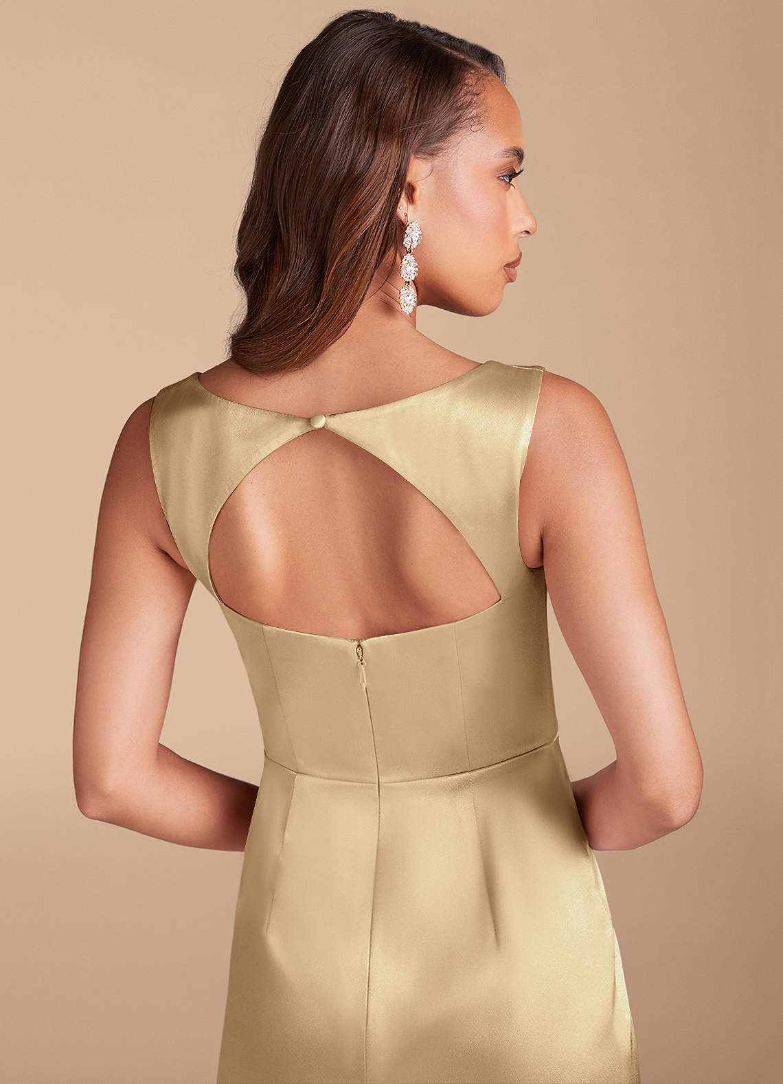 low back champagne dress Satin Bridesmaid Dress Prom Dress Champagne S Dillon Champagne by Grace Loves Lace