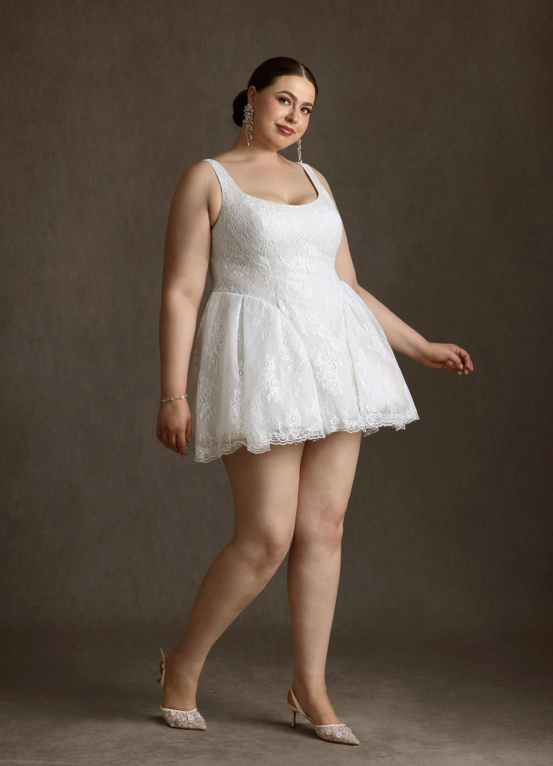 Azazie Dawn Wedding Dresses Diamond White A-Line Lace Dress image5