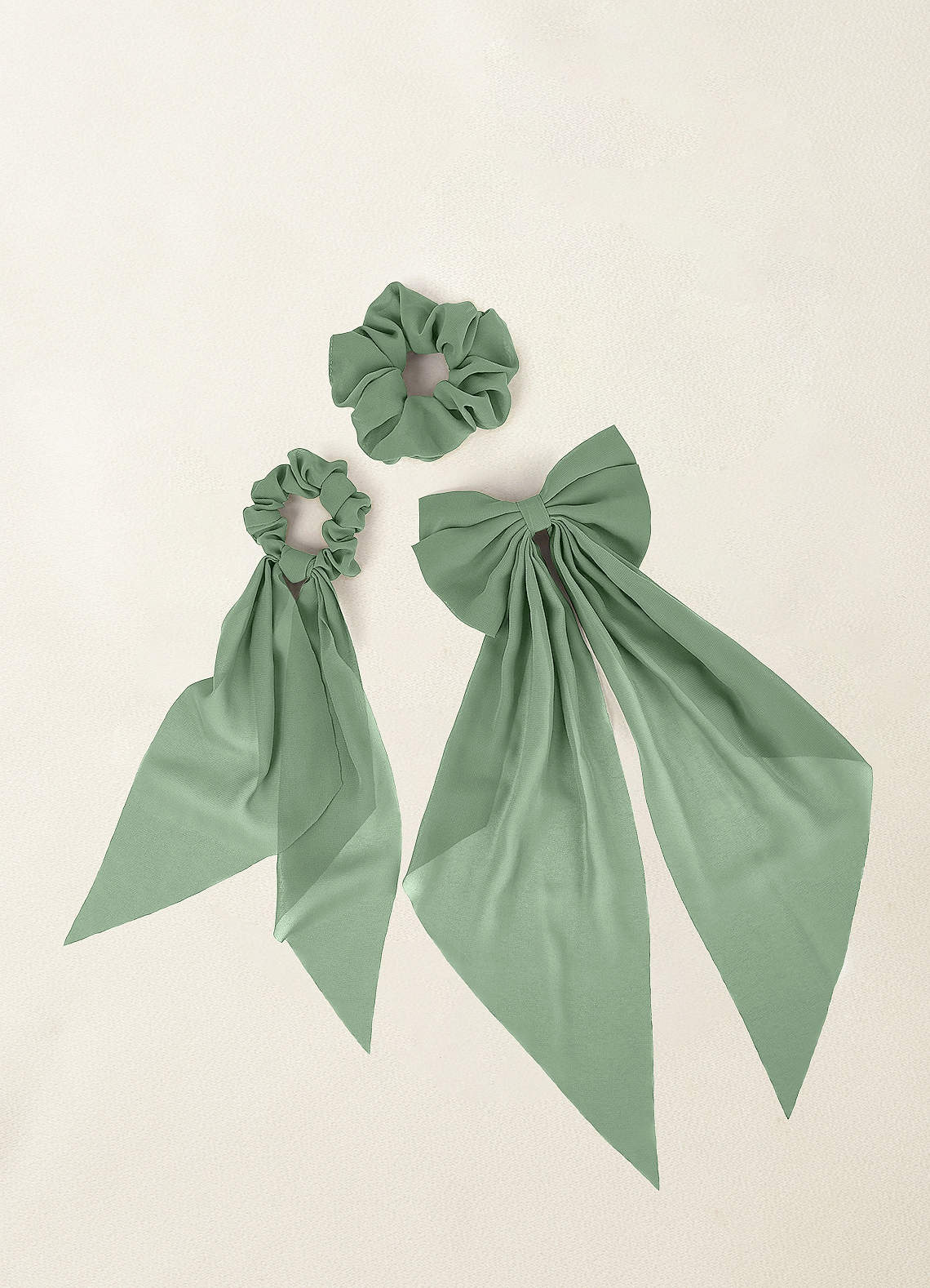 front Matching Color Chiffon Burnout Bow Hair Clip
