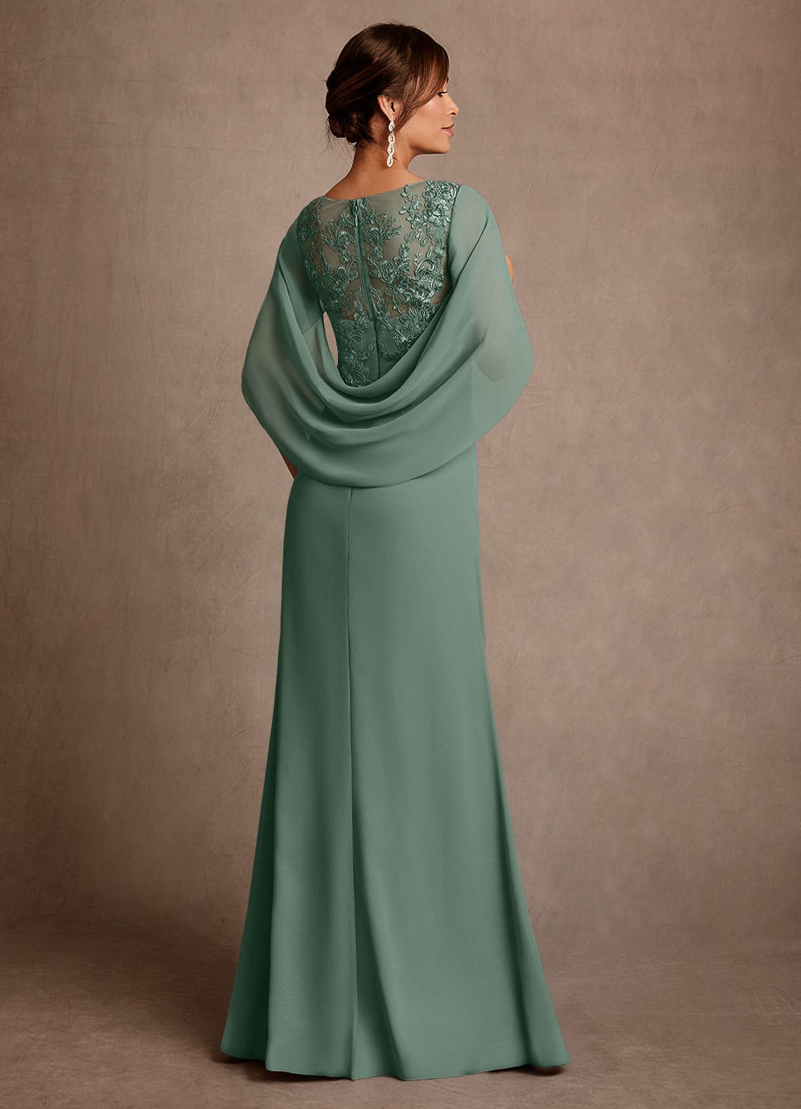 Azazie Santa Clara Mother of the Bride Dresses Eucalyptus A-Line Lace Dress image1