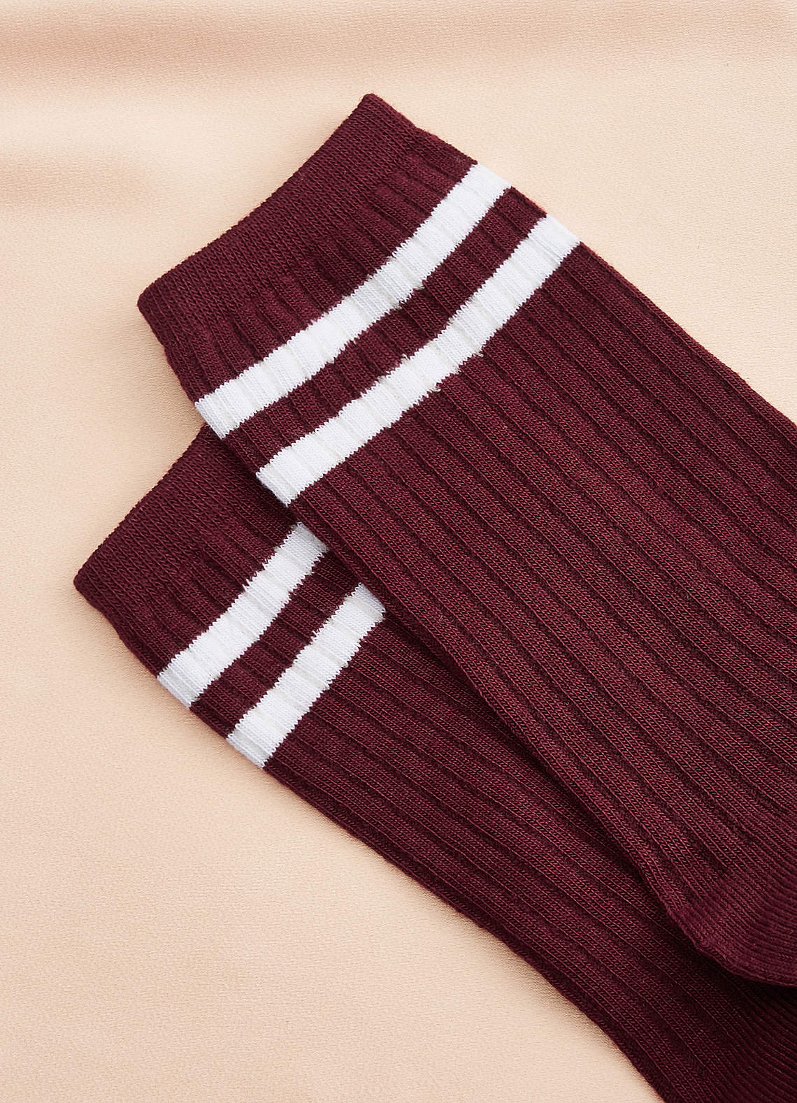 front Double Stripe Crew Socks