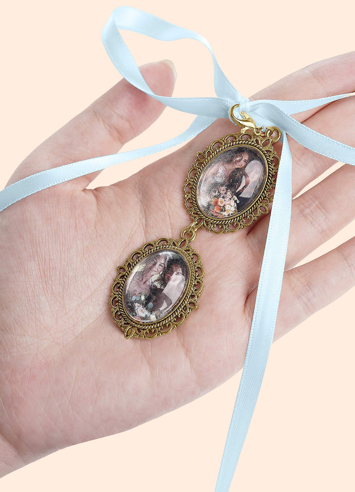 front Personalized Double Photo Charms