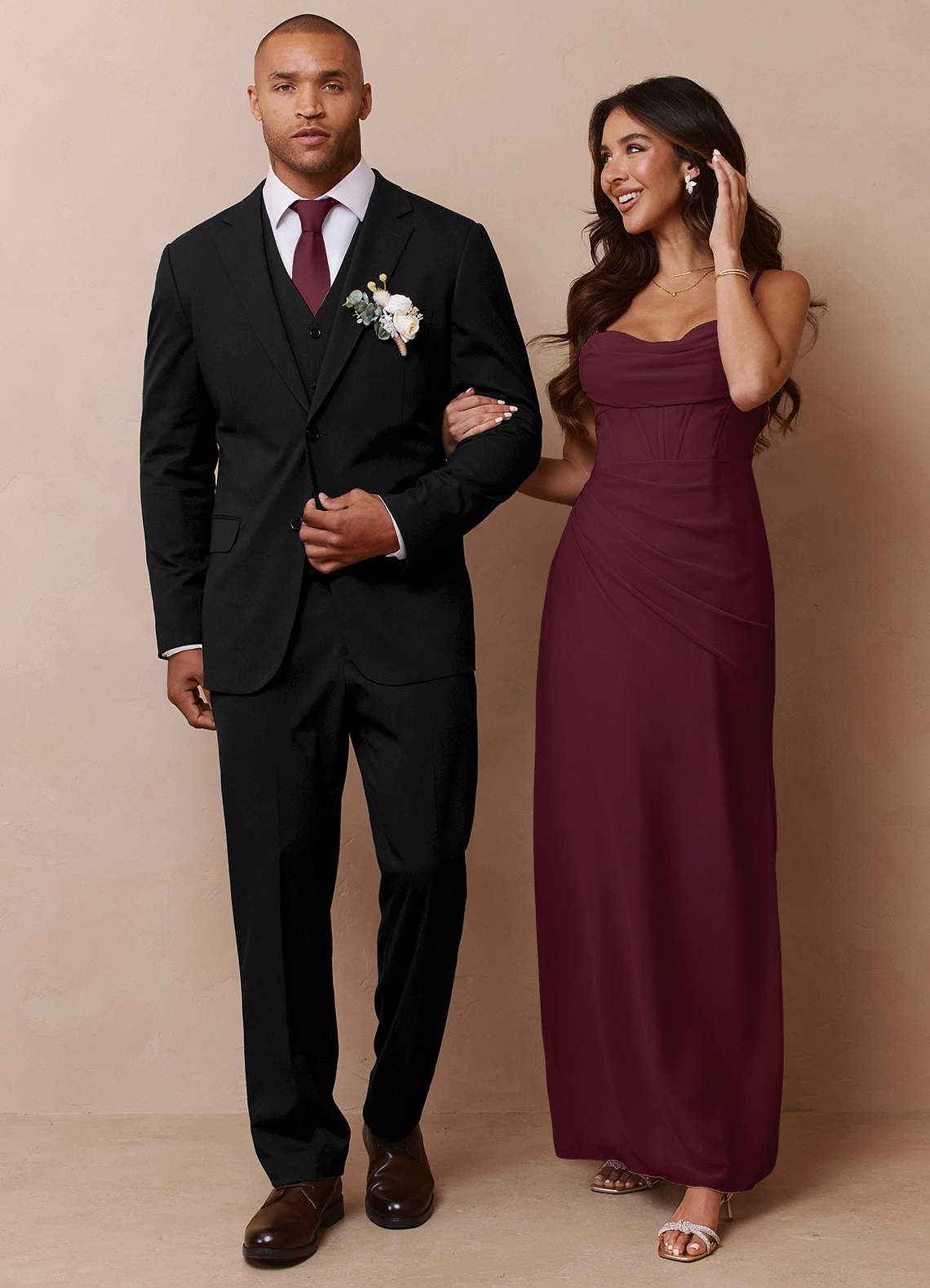 front Savile Black Wool Blend 3-Piece Suit