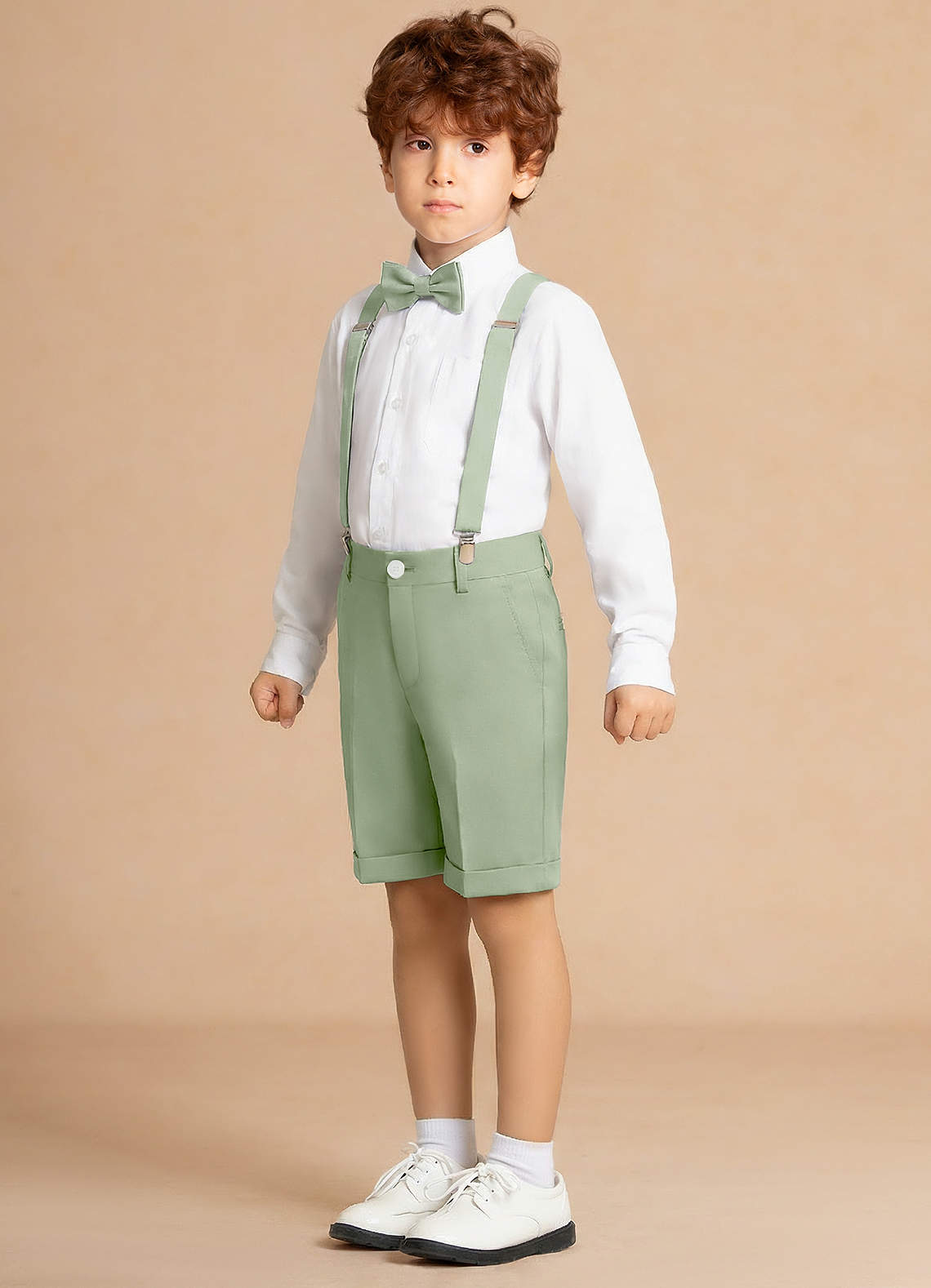 front Finn Dusty Sage Boy 4-Piece Shorts Suit