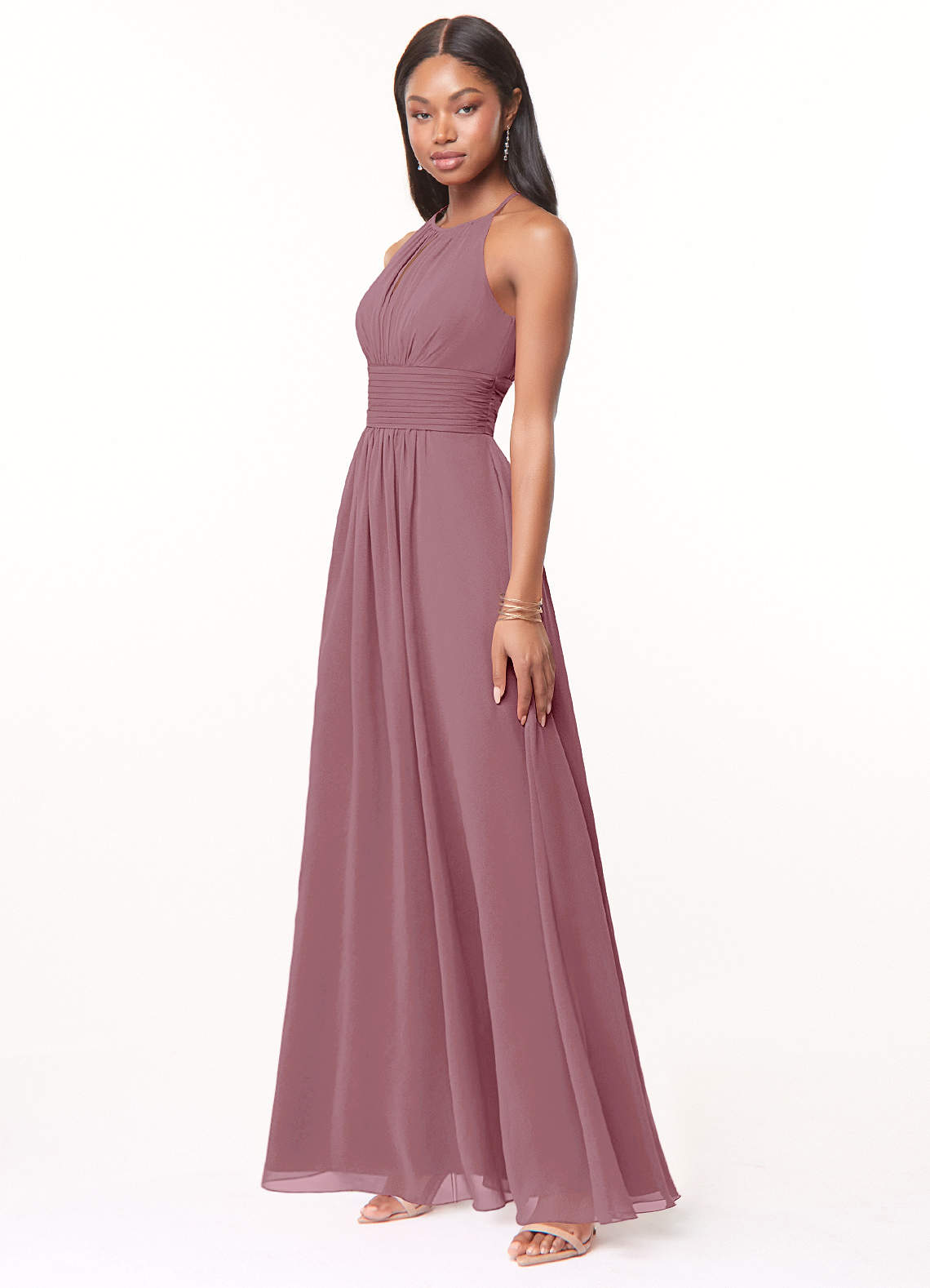 azazie bonnie bridesmaid dress Chic Velvet Bell Sleeve Plus Size Bridesmaid Dress with Pleat  COCOMELODYCB0367PS