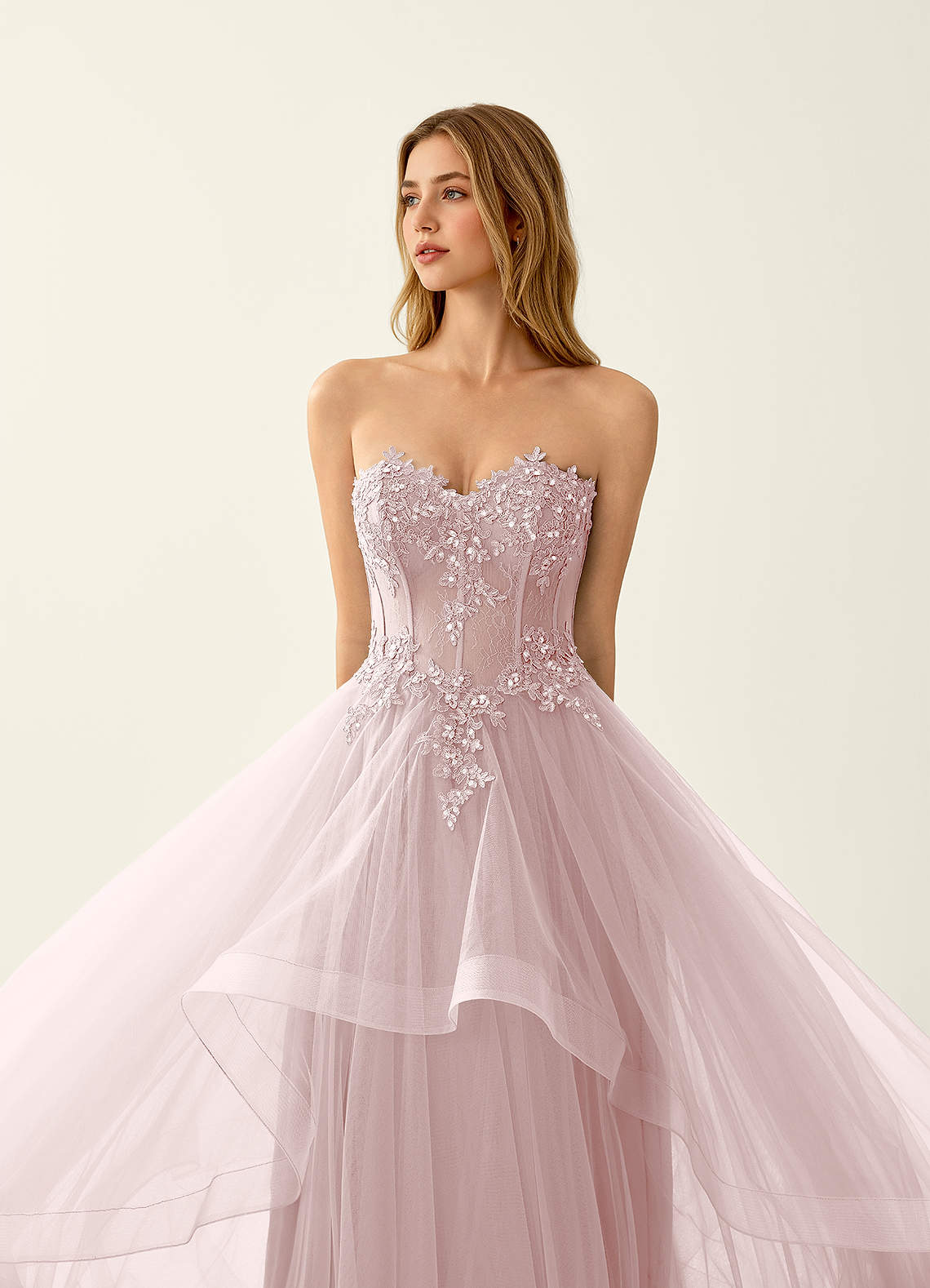 corset lace up back dress 80s Karen Alexander | S elegant long cape shoulder panels Corset Back Wedding Dress -