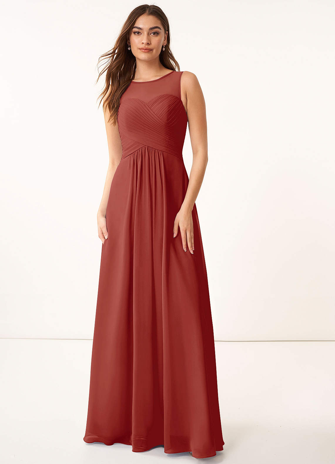 Terracotta Azazie Gigi Bridesmaid Dresses | Azazie