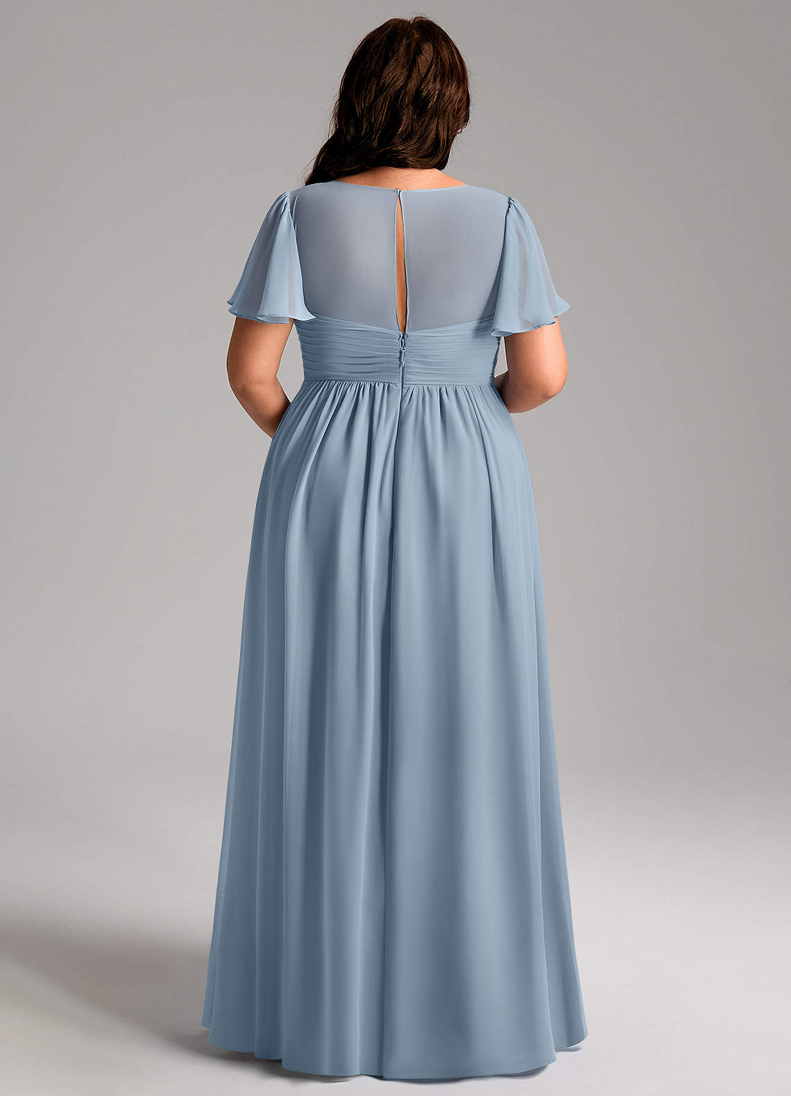 Azazie Verna Vestidos de dama de honra para maternidade Vestido Linha A Ruched Comprimento do chão Chiffon image11