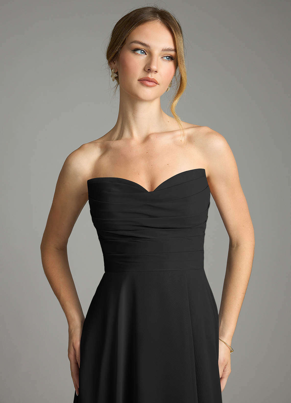 little black dress bridesmaid dresses Strapless Sweetheart Ruffle Short Black Bridesmaid Dress