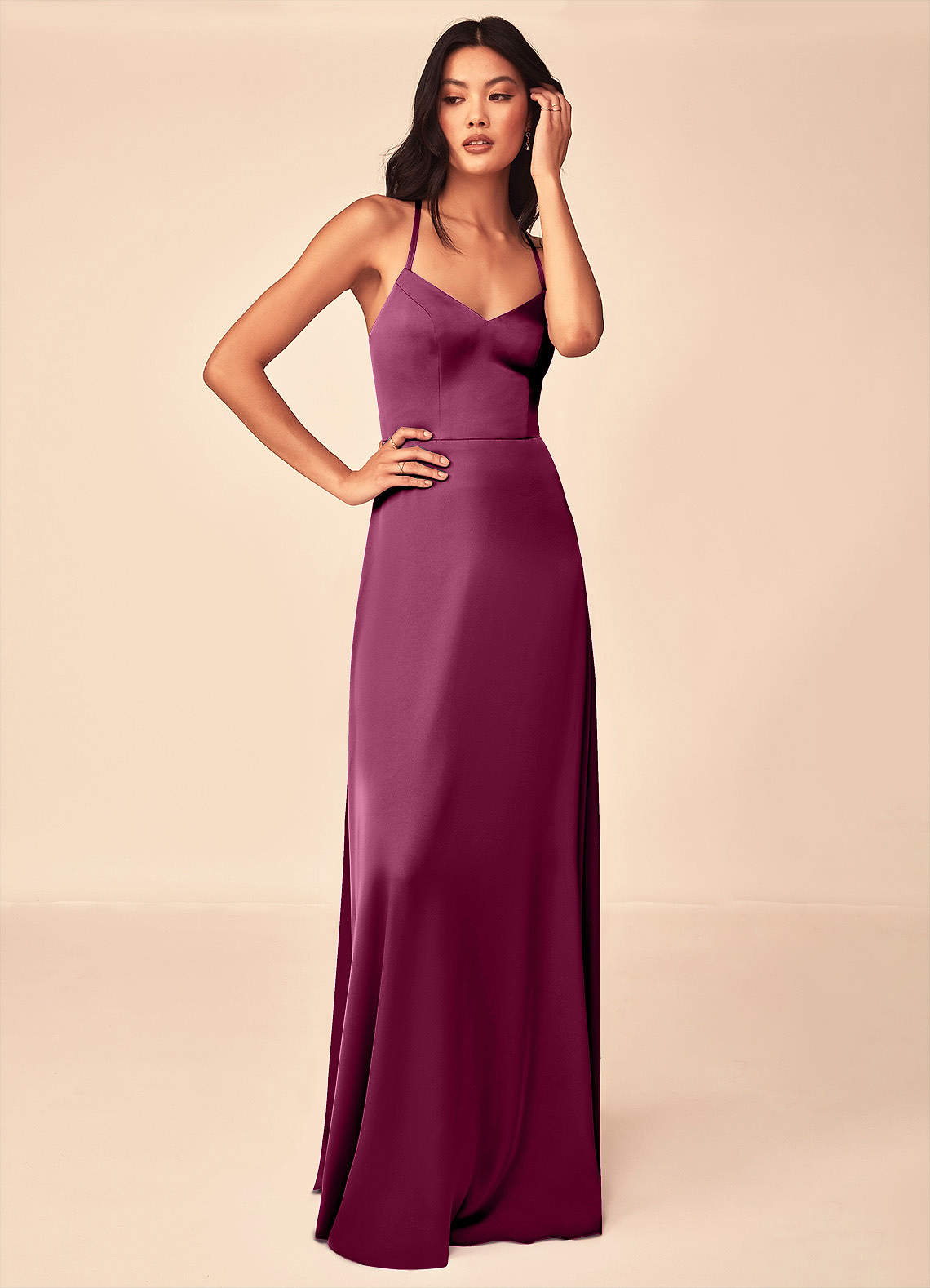 azazie mei stretch satin dress Azazie Mei