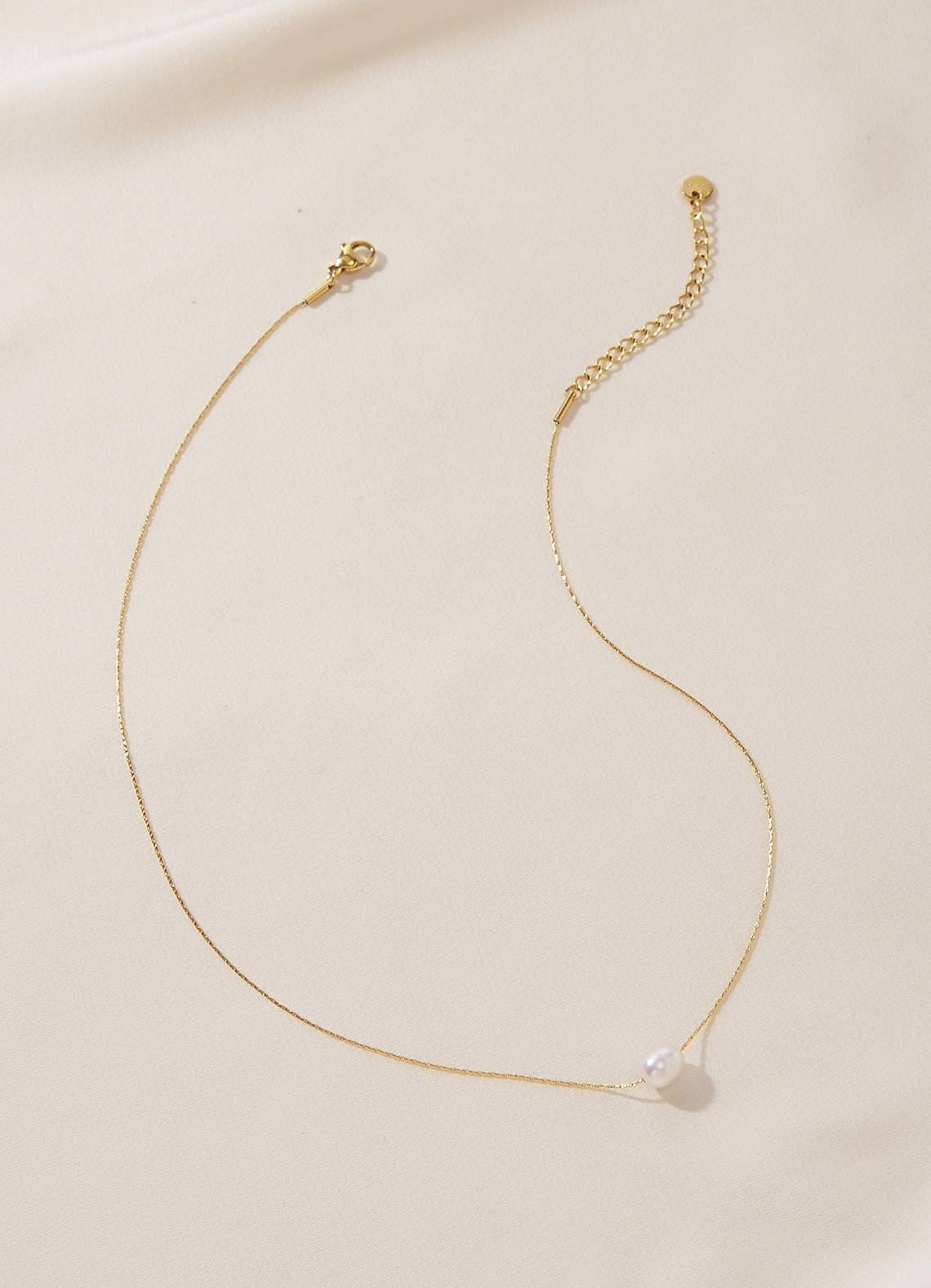 front Pearl Solitaire Necklace