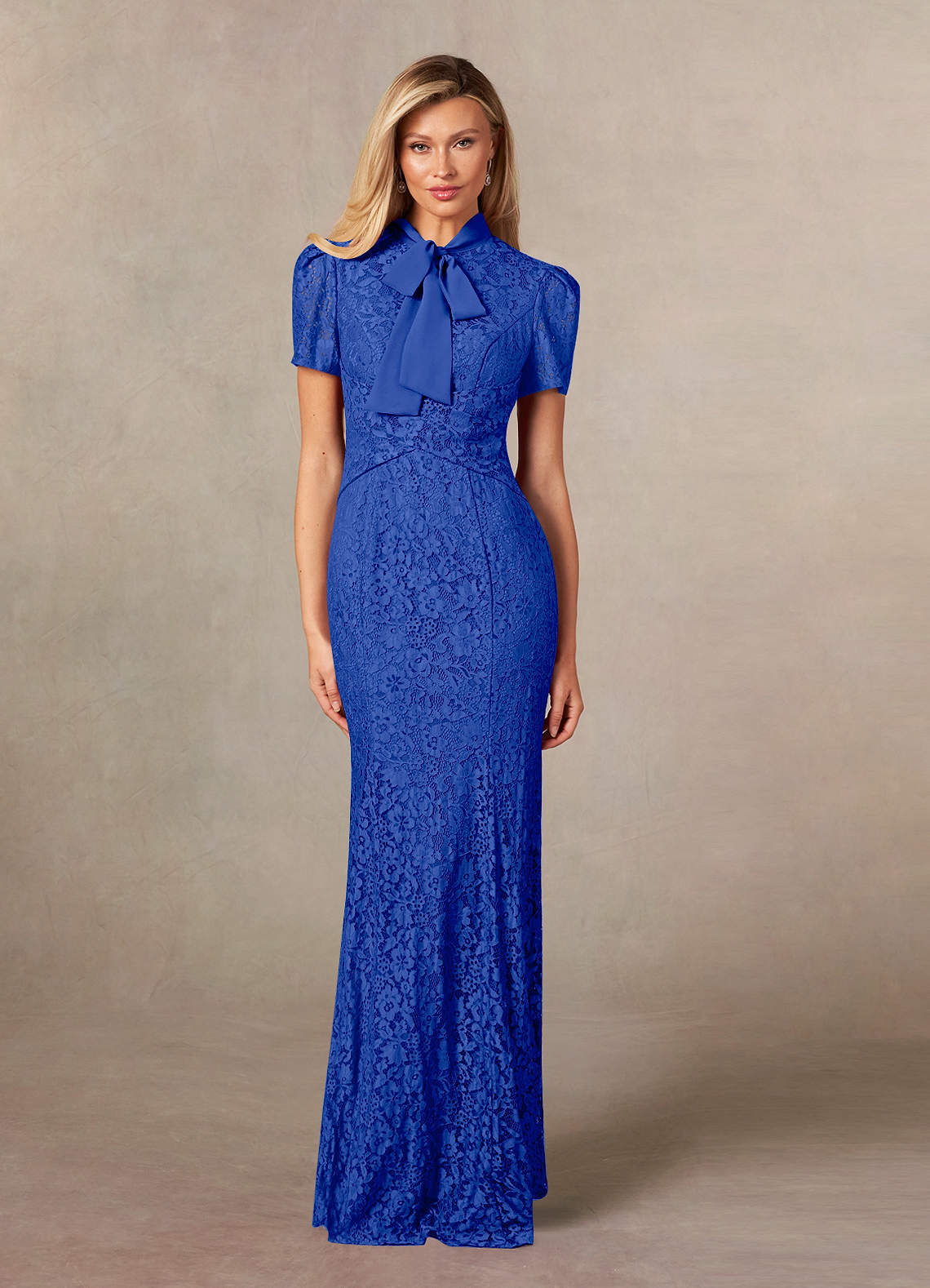 Azazie Carleannia Abiti per la Madre della Sposa Abito Sirena in Chiffon Pizzo Blu Reale image1