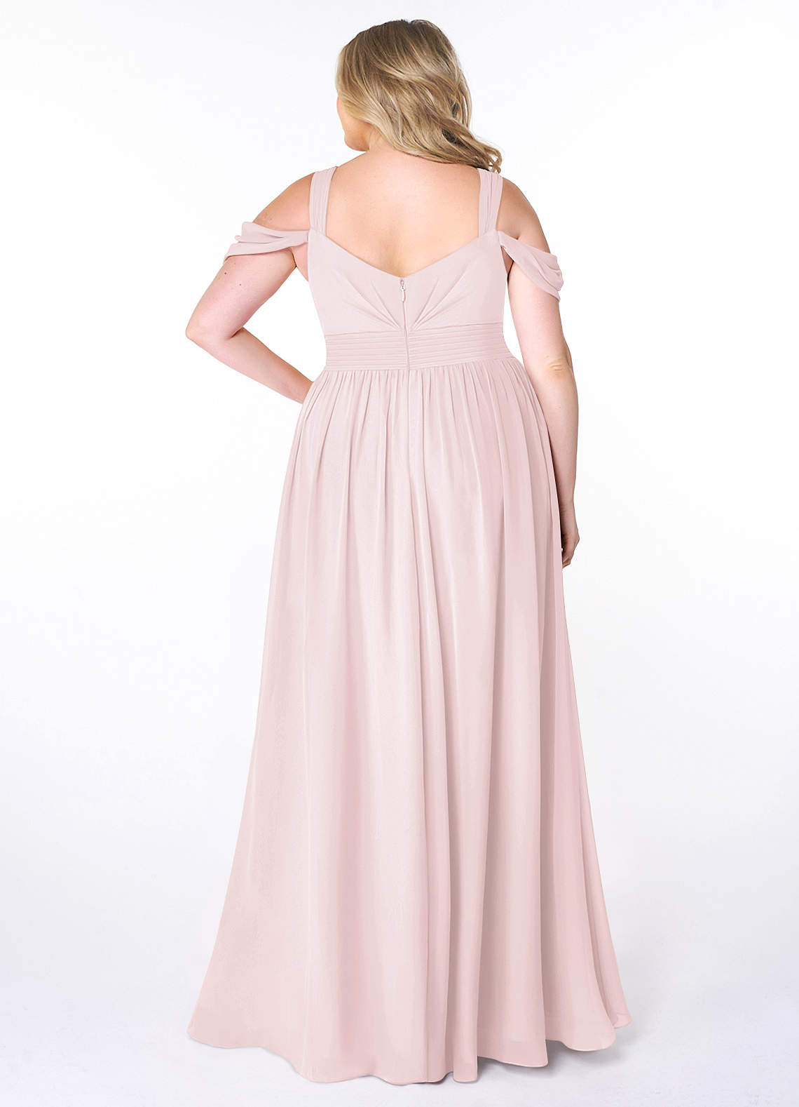 Azazie Lianne Bridesmaid Dresses A-Line Off the Shoulder Chiffon Floor-Length Dress image1