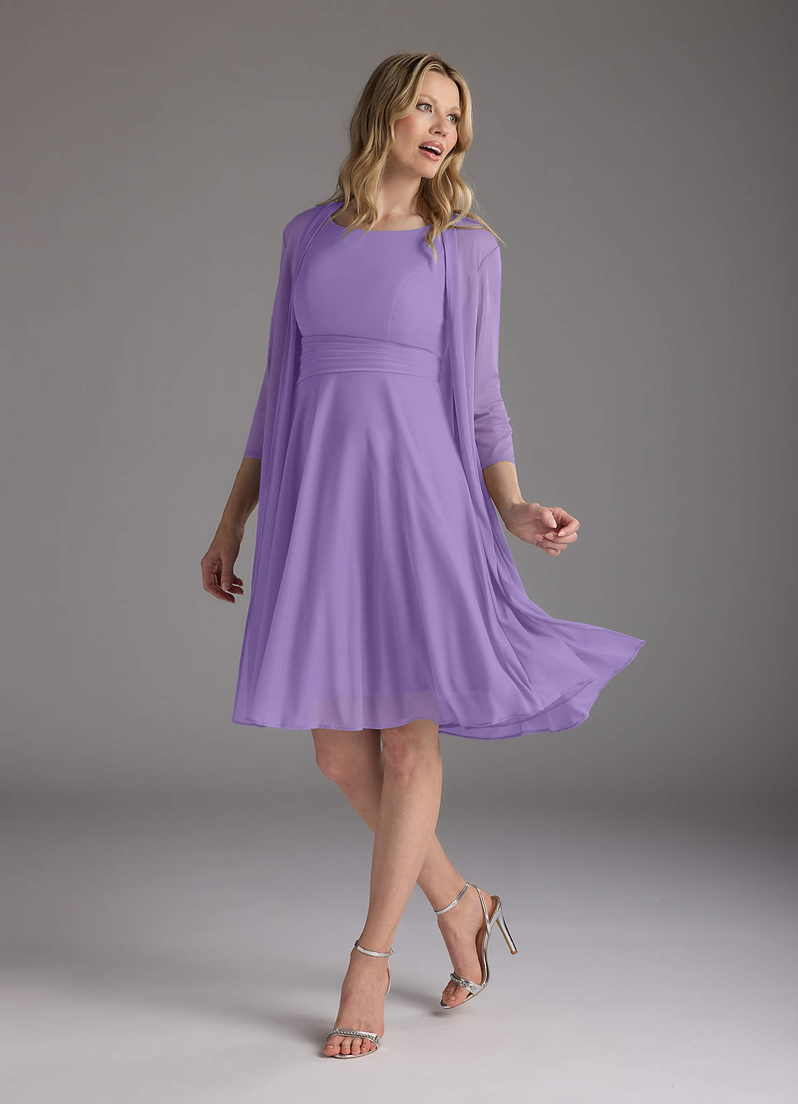 Azazie Sunny Mother of the Bride Dresses Tahiti A-Line Pleated Mesh Dress image1