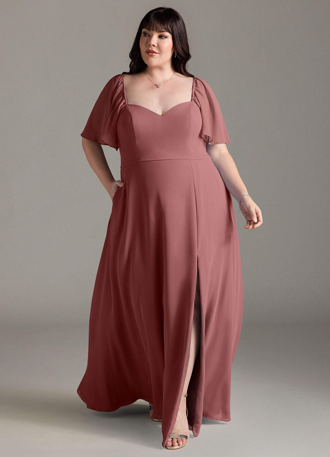 Azazie Chloe Amethyst Chiffon Bridesmaid Dresses | Azazie