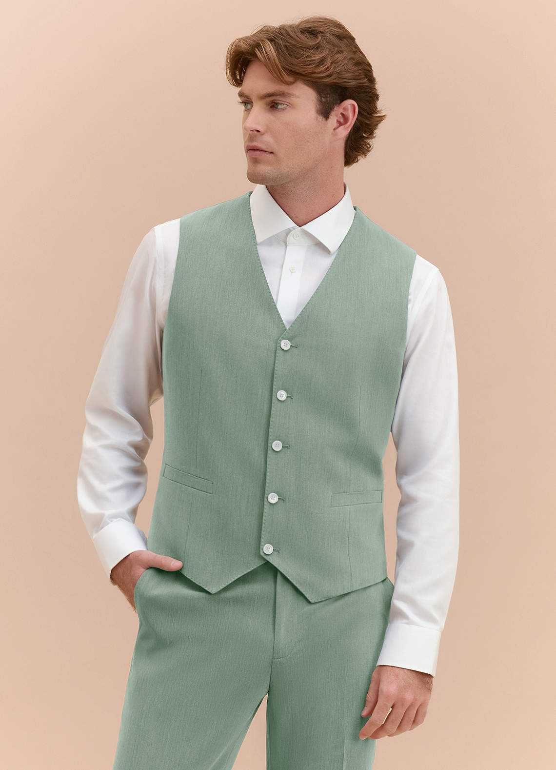William Dusty Sage Comfort Blend Suit Vest | Classic Regular Suit