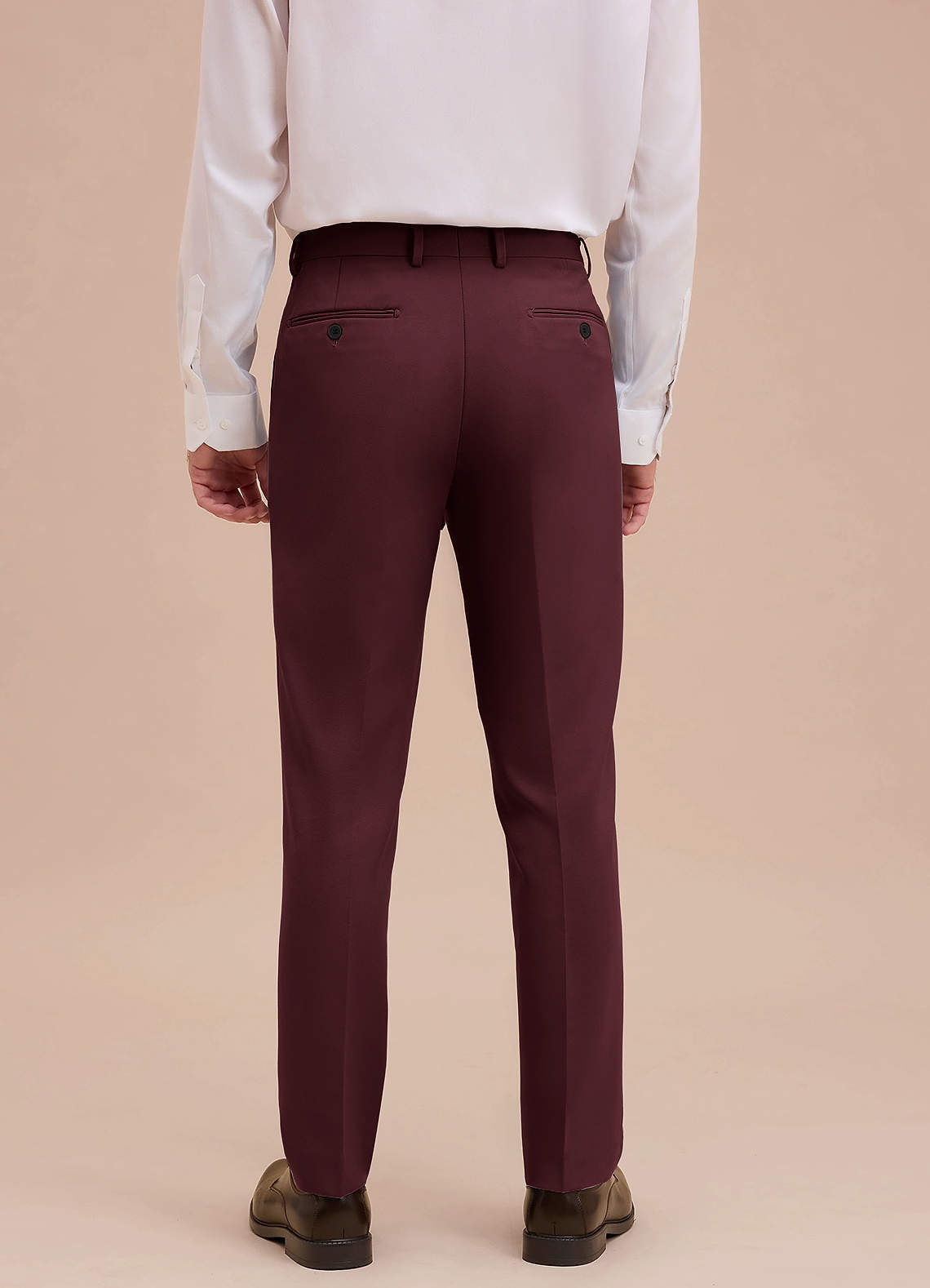 front Ethan Cabernet Refined Weave Performance Dress Pants
