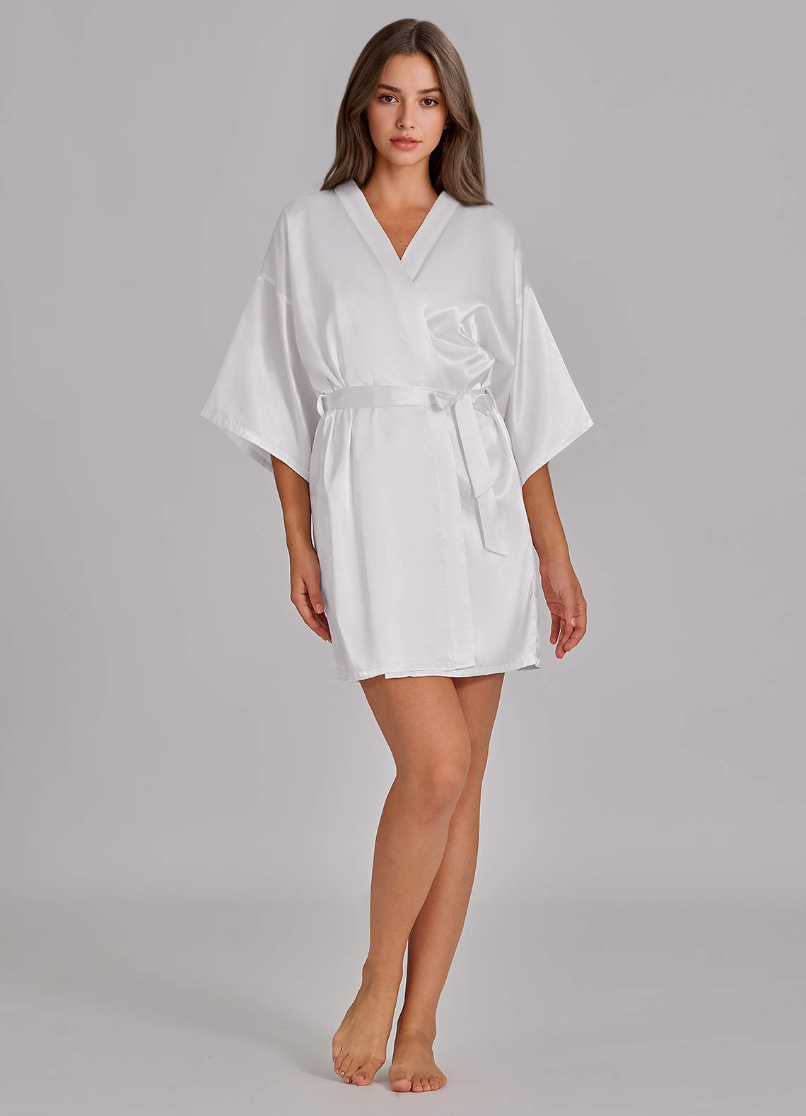 front Bride Satin Rhinestone Robe