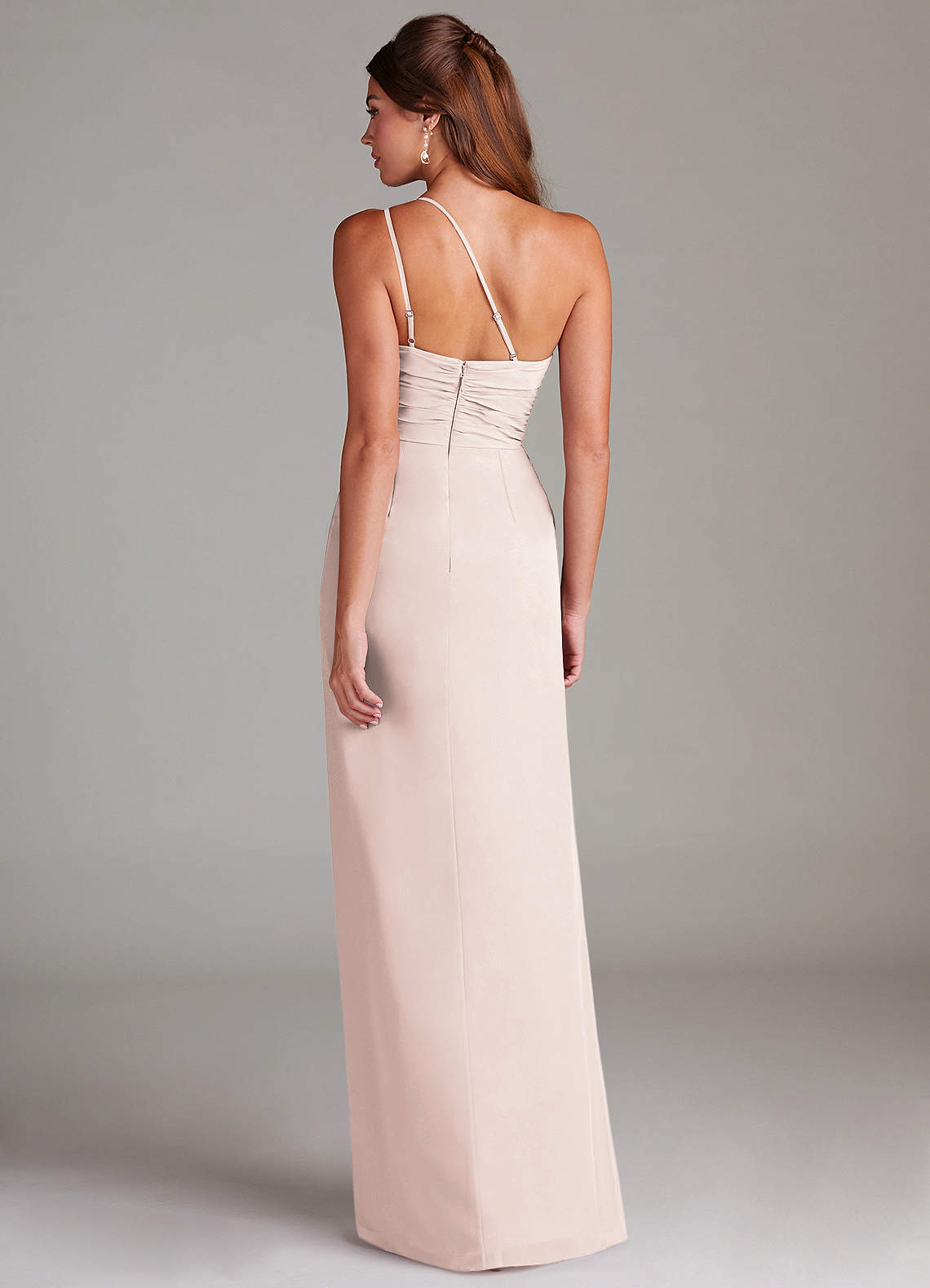 Azazie Eren Vestidos de madrinha de casamento Vestido Pétala De Rosa de Chiffon de Bainha com Um ombro image6