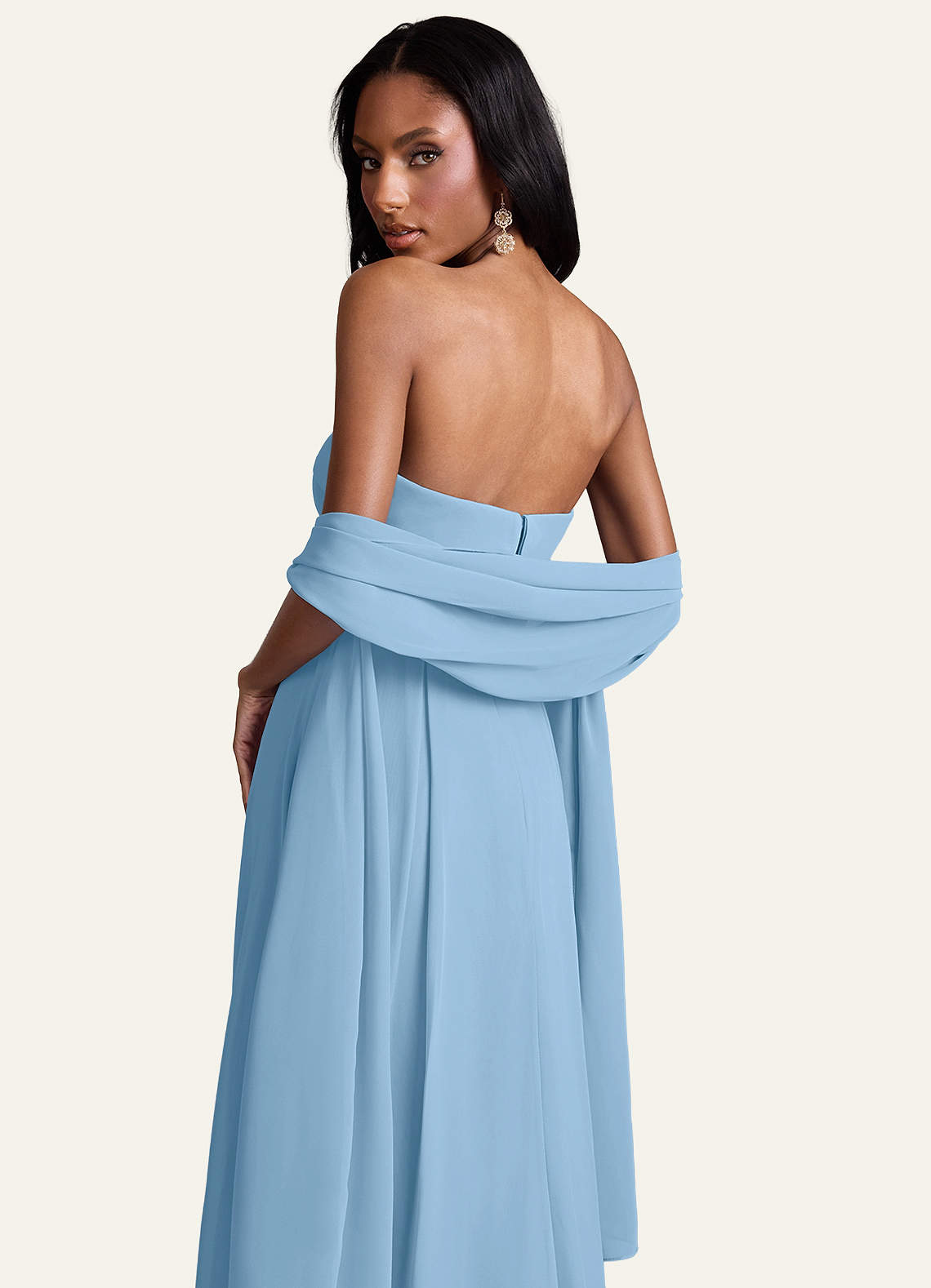 front Azazie Matching Color Chiffon Shawl