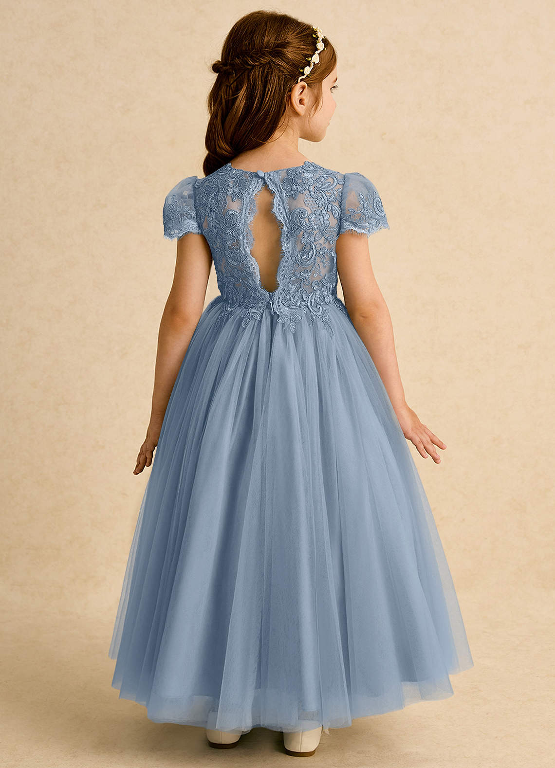 forever 21 blue satin dress Kendra Embroidered Midi Dress in Dusty Blue main image 0