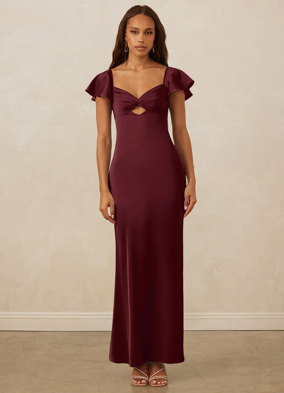Christian Siriano Bridal for Azazie 1005 Brautjungfernkleider Etui Herzausschnitt Stretch-Satin Kleid Cabernetrot image1